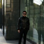 SILENCE (サイレンス) Single Rib Leather Jacket (シングル リブ レザー ジャケット) Lambskin Nappa Leather (ラムナッパ レザー) シングル ライダース ジャケット NERO (ブラック) Made in italy (イタリア製) 2019 春夏新作のイメージ