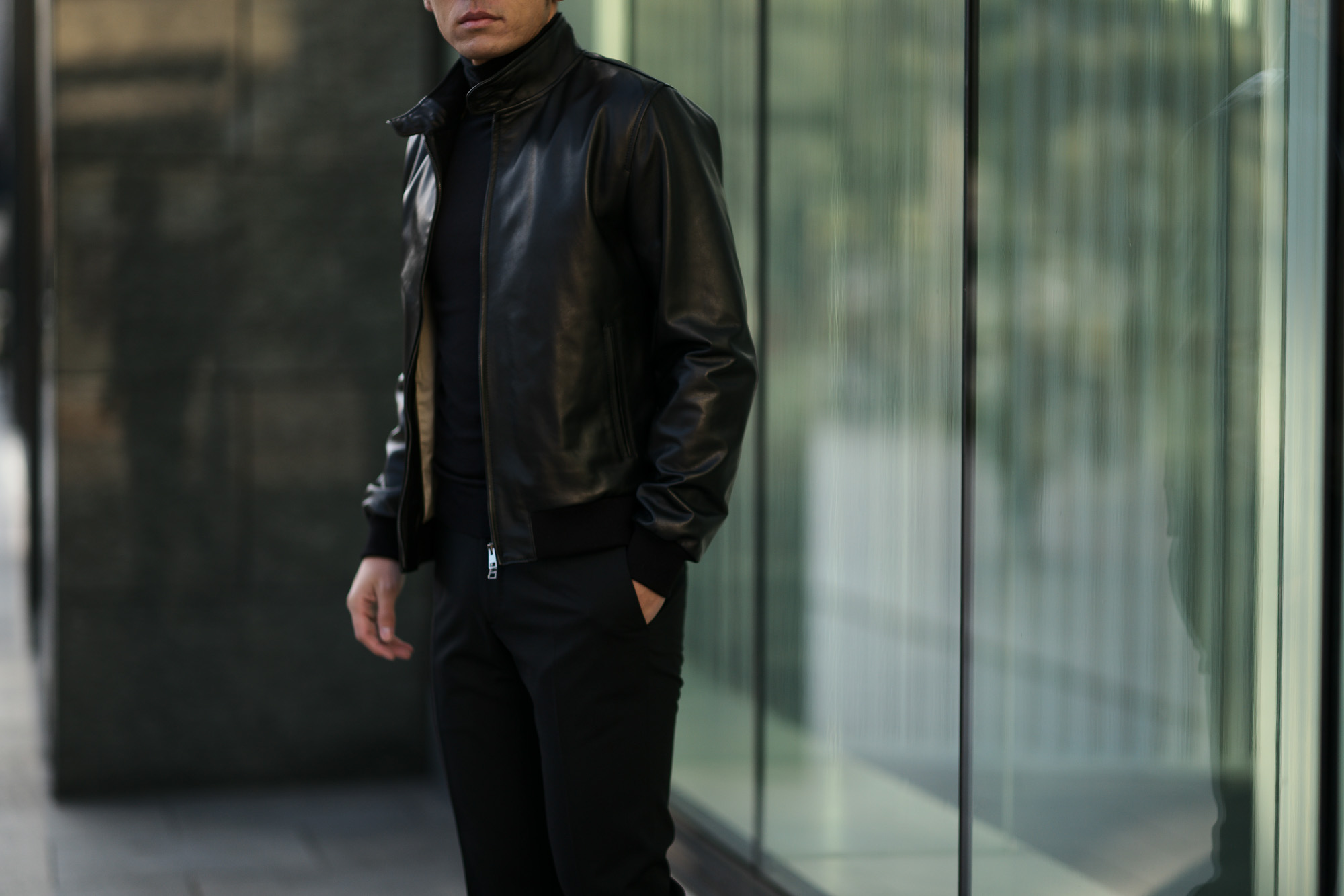 SILENCE (サイレンス) Single Rib Leather Jacket (シングル リブ レザー ジャケット) Lambskin Nappa Leather (ラムナッパ レザー) シングル ライダース ジャケット NERO (ブラック) Made in italy (イタリア製) 2019 春夏新作 愛知 名古屋 東京 大阪 alto e diritto アルトエデリット altoediritto