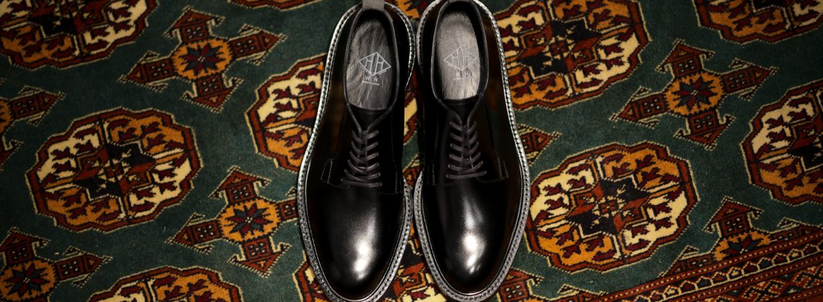 WH (ダブルエイチ) WHS-0001 Plane Toe Shoes (干場氏 スペシャル モデル) Cruise Last (クルーズラスト) ANNONAY Vocalou Calf Leather プレーントゥシューズ BLACK (ブラック) MADE IN JAPAN(日本製) 2019 春夏新作のイメージ