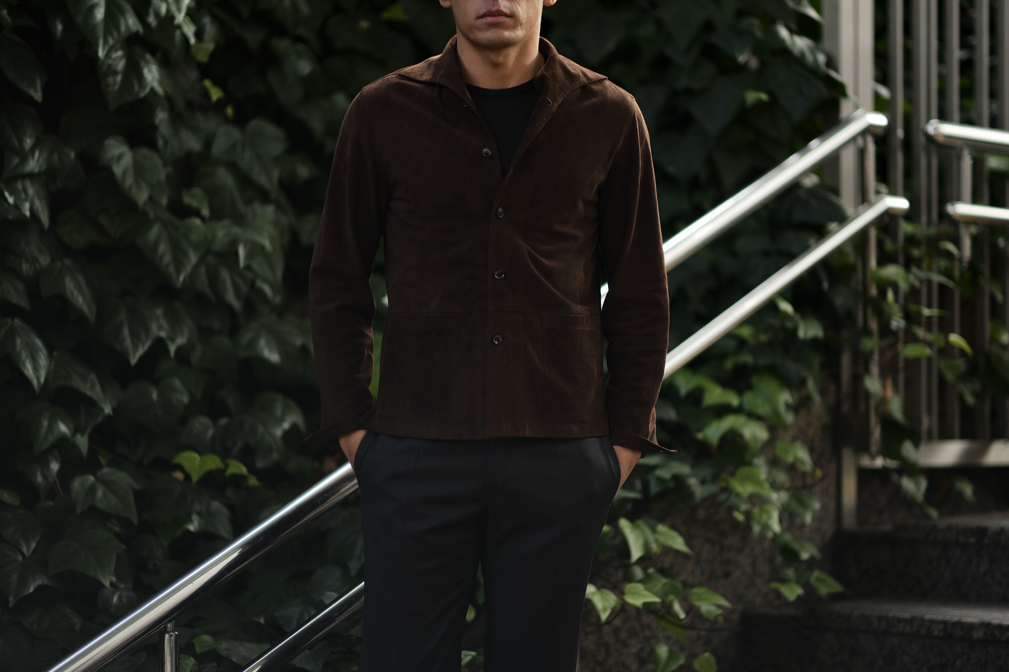 Alfredo Rifugio (アルフレード リフージオ) SS326 CAMOSCIO Summer Suede Leather Shirts サマースウェード レザーシャツ BROWN (ブラウン) made in italy (イタリア製) 2019 春夏 【ご予約受付中】alfredorifujio アルフレードリフージオ 愛知 名古屋 Alto e Diritto アルト エ デリット alto e diritto アルトエデリット レザージャケット 素肌にレザー 42,44,46,48,50,52