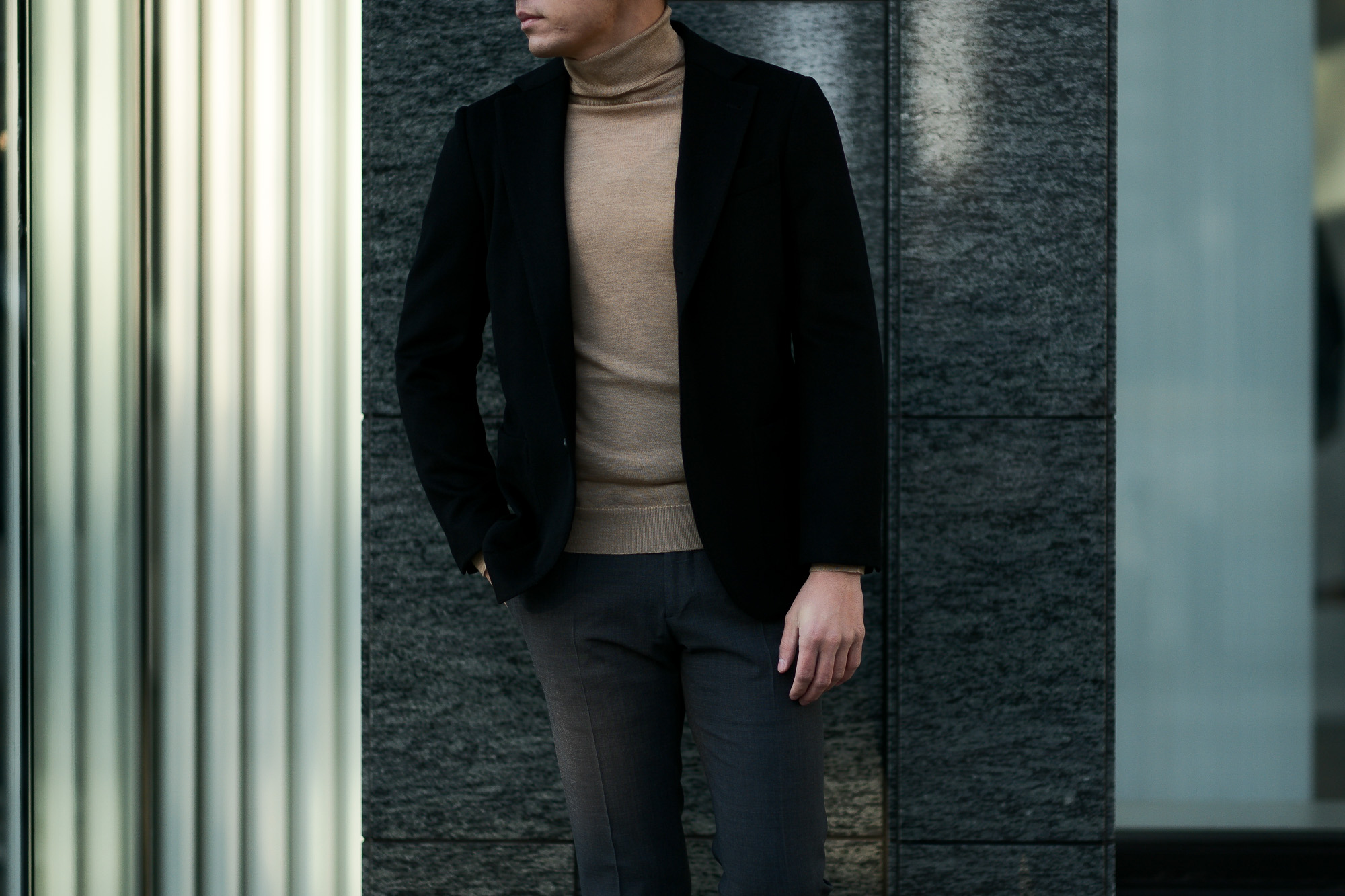 Cuervo (クエルボ) Sartoria Collection (サルトリア コレクション) Lobb (ロブ) Cashmere カシミア 3B ジャケット BLACK (ブラック) MADE IN JAPAN (日本製) 2019 春夏新作 愛知 名古屋 altoediritto アルトエデリット スーツ ジャケット カシミヤ