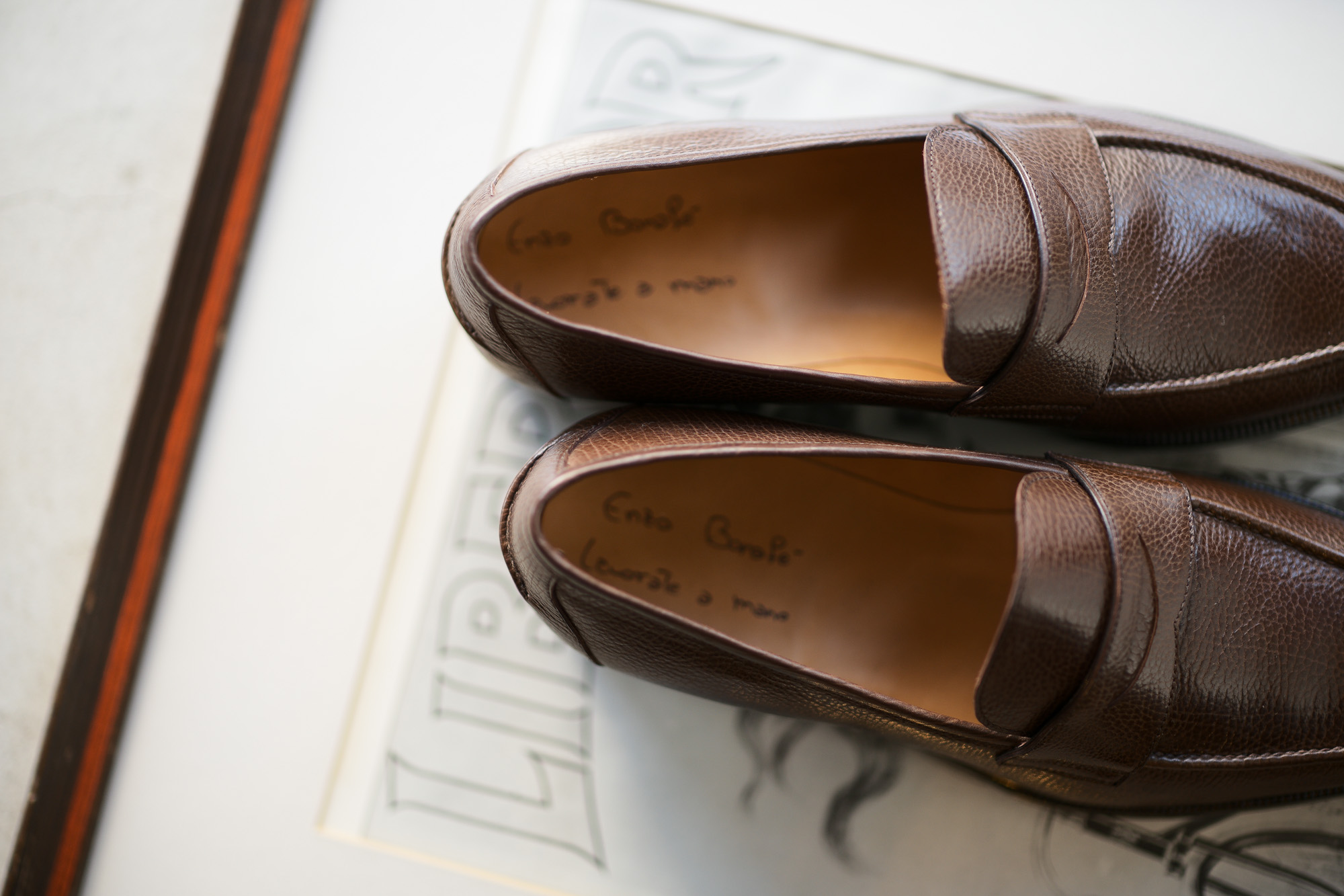 ENZO BONAFE(エンツォボナフェ) ART. EB-08 Coin Loafer コインローファー LAMA ラマレザー ドレスシューズ ローファー COLA(ブラウン) made in italy (イタリア製) 2019 春夏新作 愛知 名古屋 enzobonafe エンツォボナフェ eb08