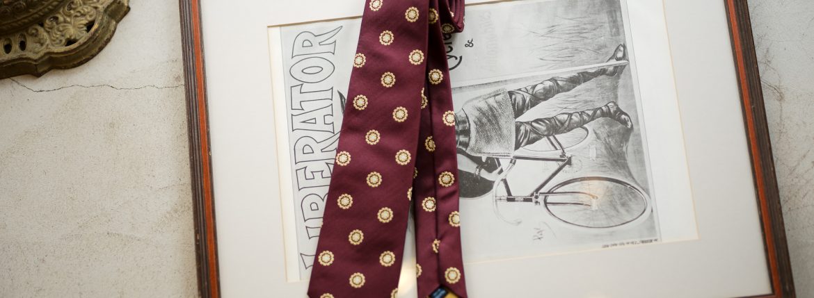 FRANCO BASSI (フランコバッシ) FLOWER TIE (フラワータイ) シルク ジャガード フラワー ネクタイ BURGUNDY (バーガンディー・4) Made in italy (イタリア製) 2019 春夏新作 francobassi フランコバッシ 愛知 名古屋 Alto e Diritto アルト エ デリット タイ ネクタイ