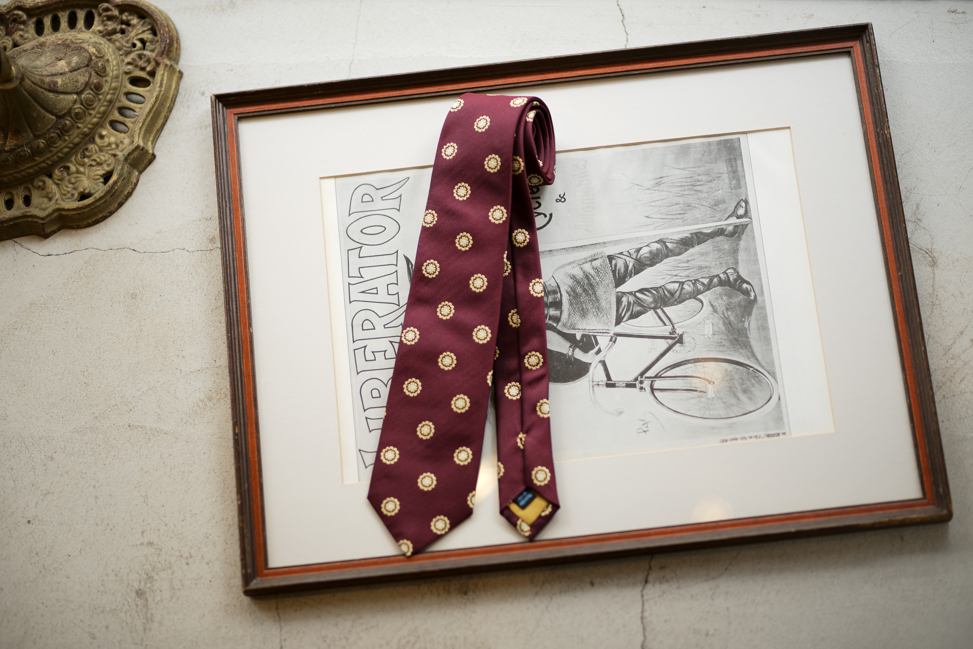 FRANCO BASSI (フランコバッシ) FLOWER TIE (フラワータイ) シルク ジャガード フラワー ネクタイ BURGUNDY (バーガンディー・4) Made in italy (イタリア製) 2019 春夏新作 francobassi フランコバッシ 愛知 名古屋 Alto e Diritto アルト エ デリット タイ ネクタイ