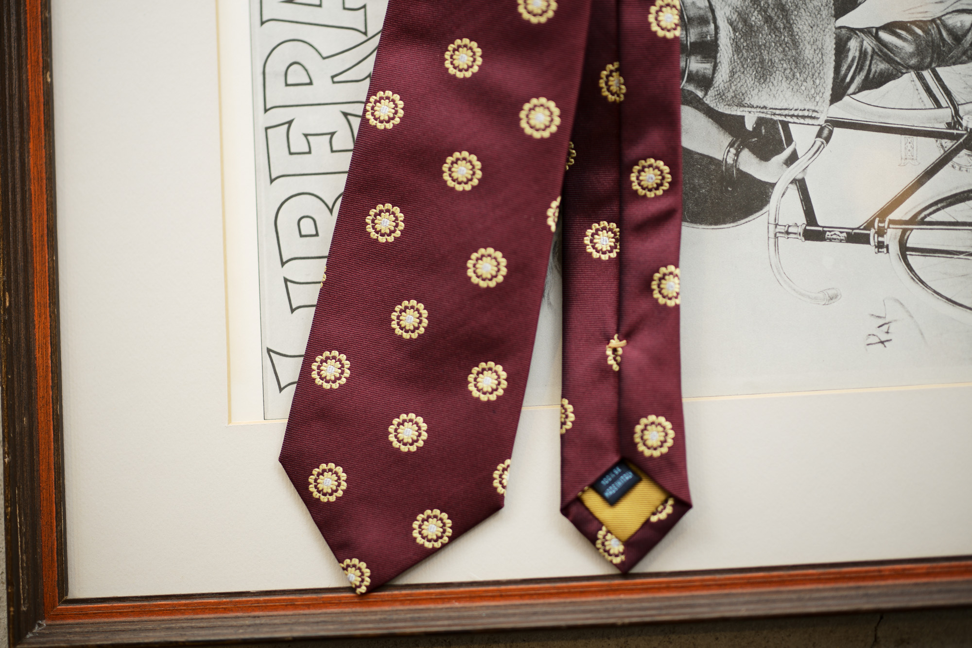 FRANCO BASSI (フランコバッシ) FLOWER TIE (フラワータイ) シルク ジャガード フラワー ネクタイ BURGUNDY (バーガンディー・4) Made in italy (イタリア製) 2019 春夏新作 francobassi フランコバッシ 愛知 名古屋 Alto e Diritto アルト エ デリット タイ ネクタイ