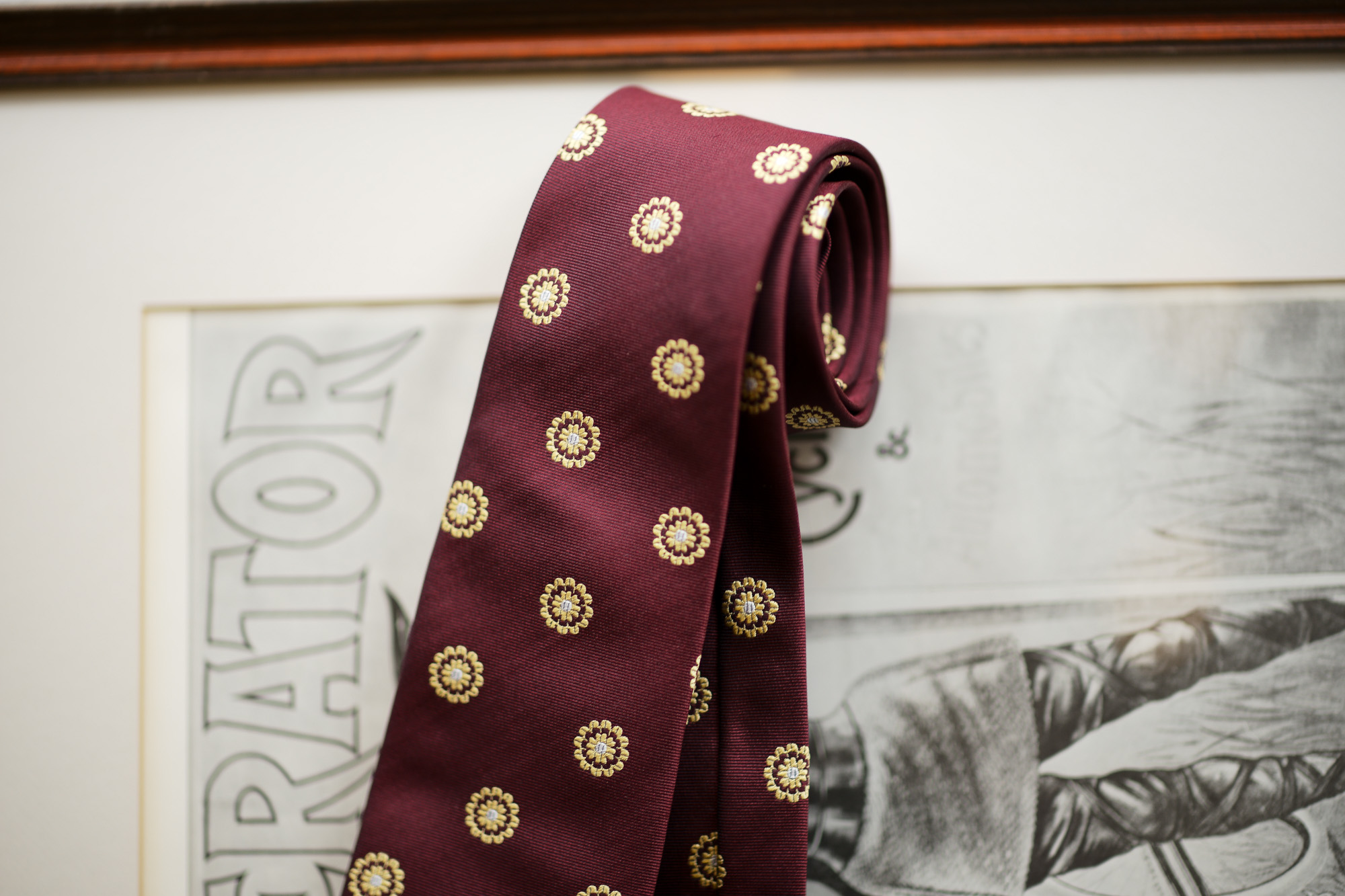 FRANCO BASSI (フランコバッシ) FLOWER TIE (フラワータイ) シルク ジャガード フラワー ネクタイ BURGUNDY (バーガンディー・4) Made in italy (イタリア製) 2019 春夏新作 francobassi フランコバッシ 愛知 名古屋 Alto e Diritto アルト エ デリット タイ ネクタイ