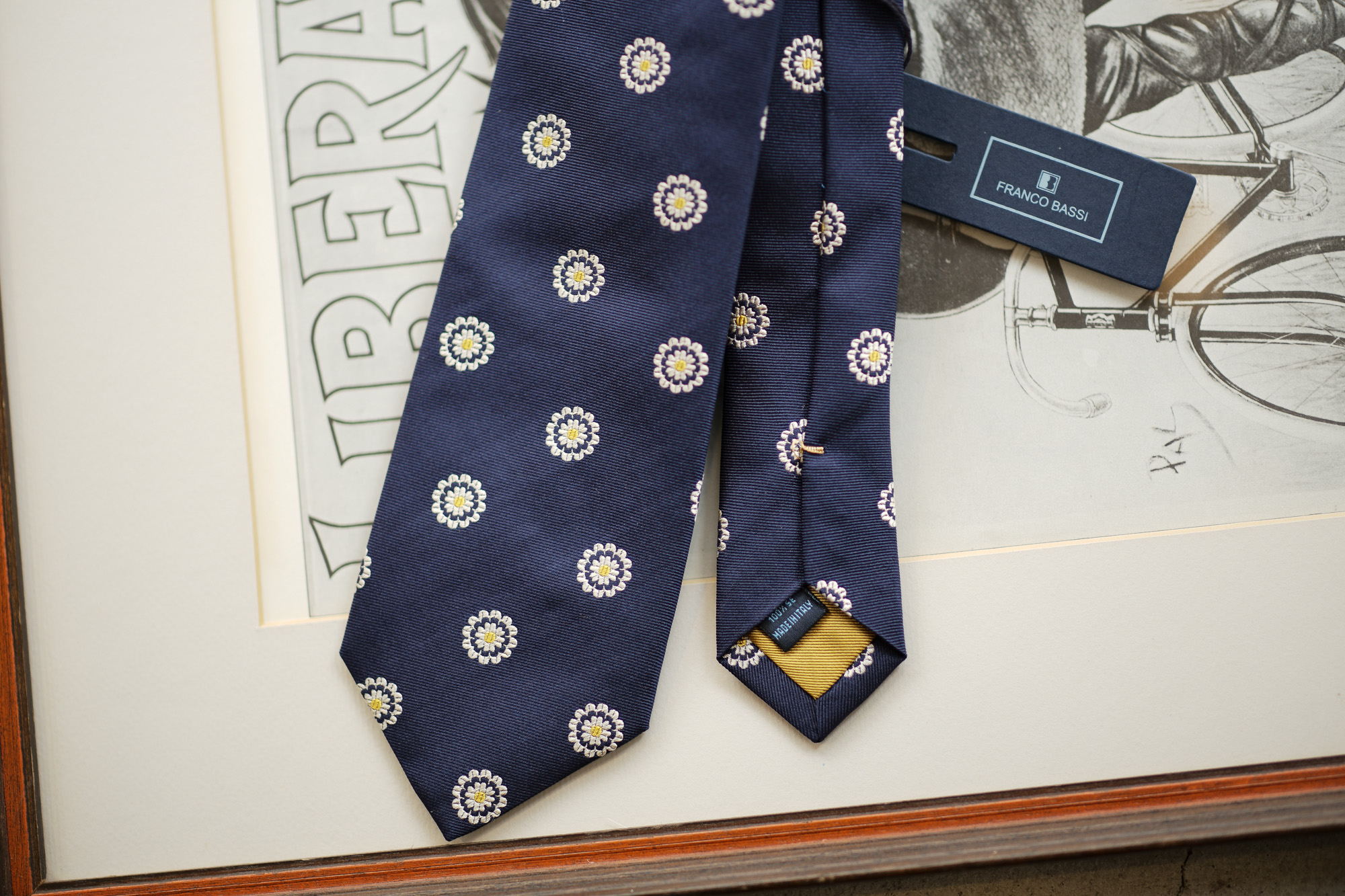 FRANCO BASSI (フランコバッシ) FLOWER TIE (フラワータイ) シルク ジャガード フラワー ネクタイ NAVY (ネイビー・2) Made in italy (イタリア製) 2019 春夏新作 francobassi フランコバッシ 愛知 名古屋 Alto e Diritto アルト エ デリット タイ ネクタイ