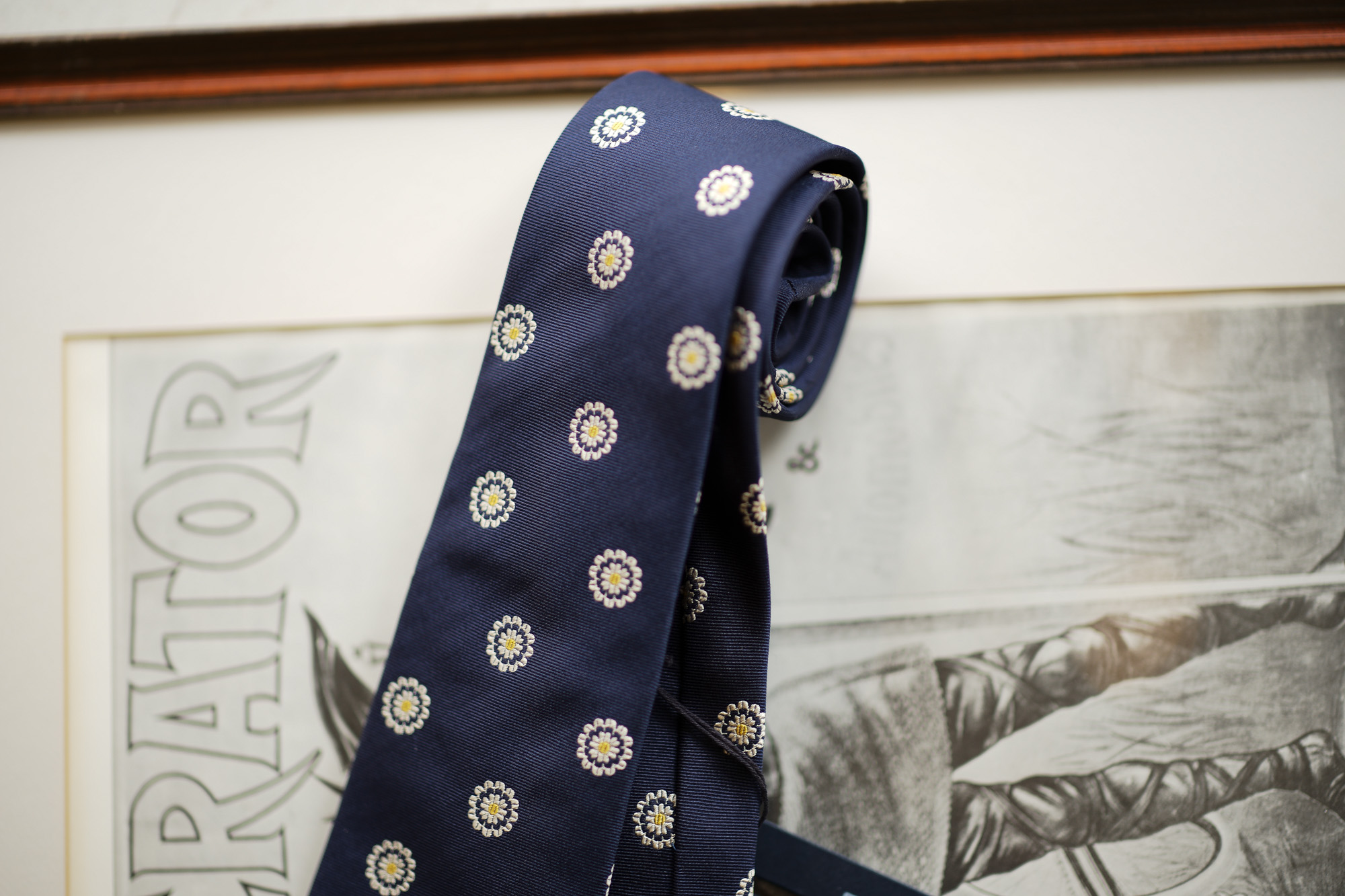 FRANCO BASSI (フランコバッシ) FLOWER TIE (フラワータイ) シルク ジャガード フラワー ネクタイ NAVY (ネイビー・2) Made in italy (イタリア製) 2019 春夏新作 francobassi フランコバッシ 愛知 名古屋 Alto e Diritto アルト エ デリット タイ ネクタイ