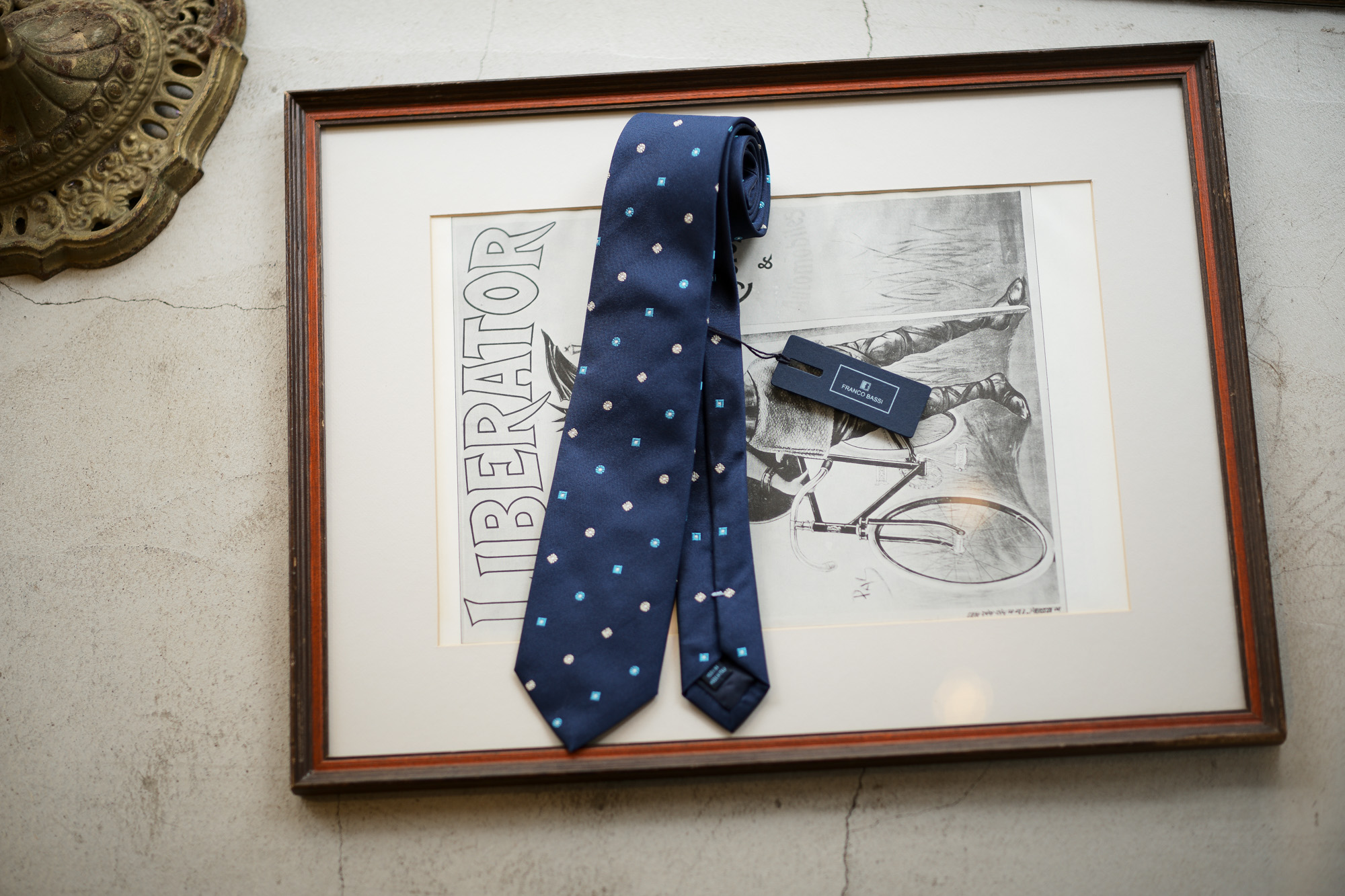 FRANCO BASSI (フランコバッシ) FLOWER TIE (フラワータイ) シルク ジャガード フラワー ネクタイ NAVY (ネイビー・5) Made in italy (イタリア製) 2019 春夏新作 francobassi フランコバッシ 愛知 名古屋 altoediritto アルトエデリット タイ ネクタイ