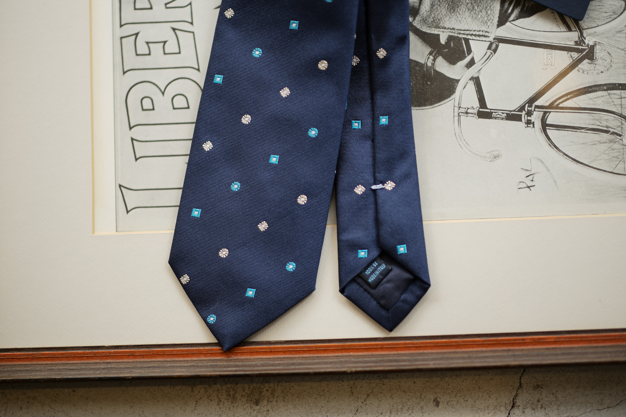 FRANCO BASSI (フランコバッシ) FLOWER TIE (フラワータイ) シルク ジャガード フラワー ネクタイ NAVY (ネイビー・5) Made in italy (イタリア製) 2019 春夏新作 francobassi フランコバッシ 愛知 名古屋 altoediritto アルトエデリット タイ ネクタイ