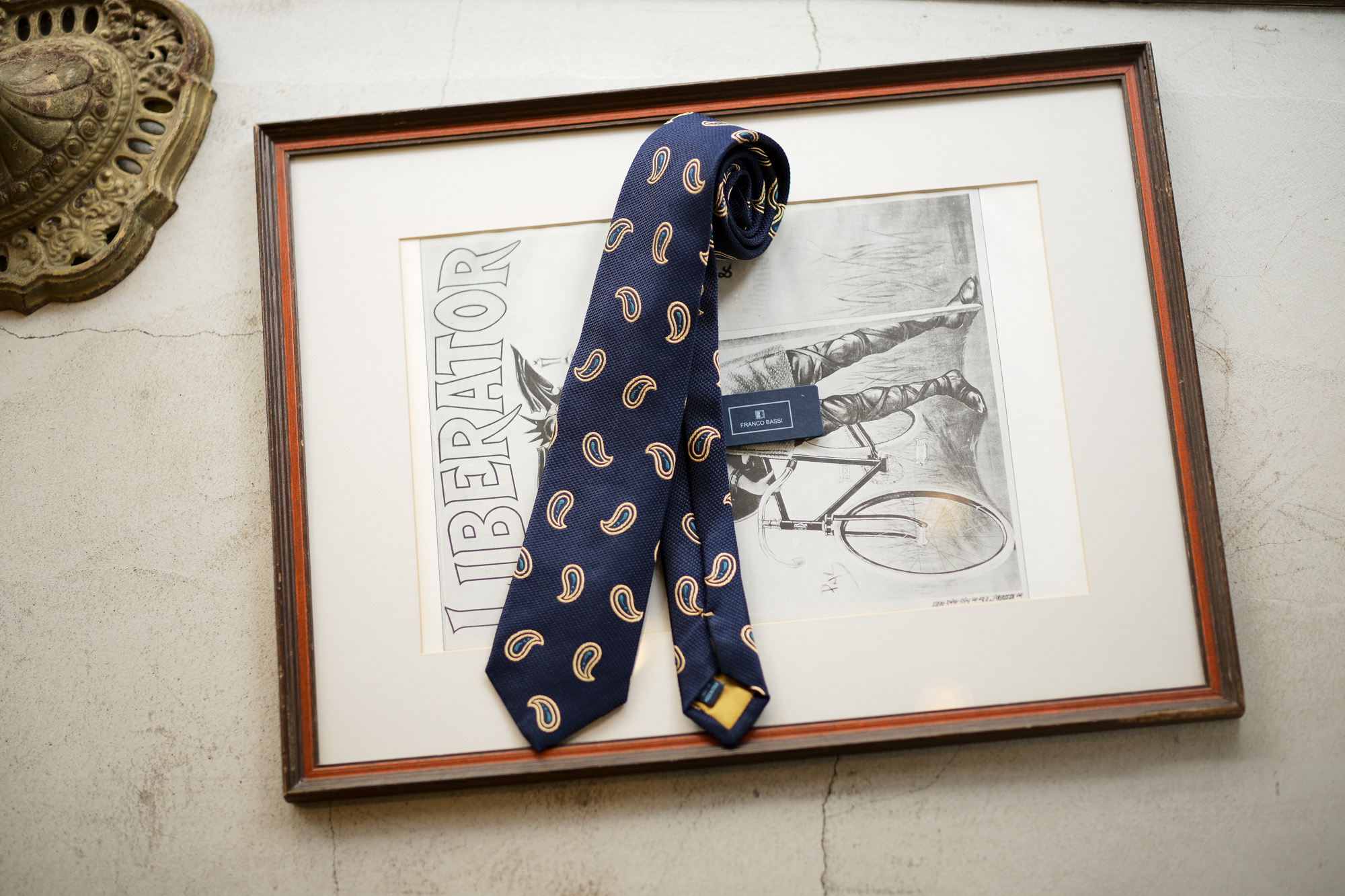 FRANCO BASSI (フランコバッシ) PAISLEY TIE (ペイズリータイ) シルク ジャガード ペイズリー ネクタイ NAVY (ネイビー・4) Made in italy (イタリア製) 2019 春夏新作 francobassi フランコバッシ 愛知 名古屋 Alto e Diritto アルト エ デリット タイ ネクタイ