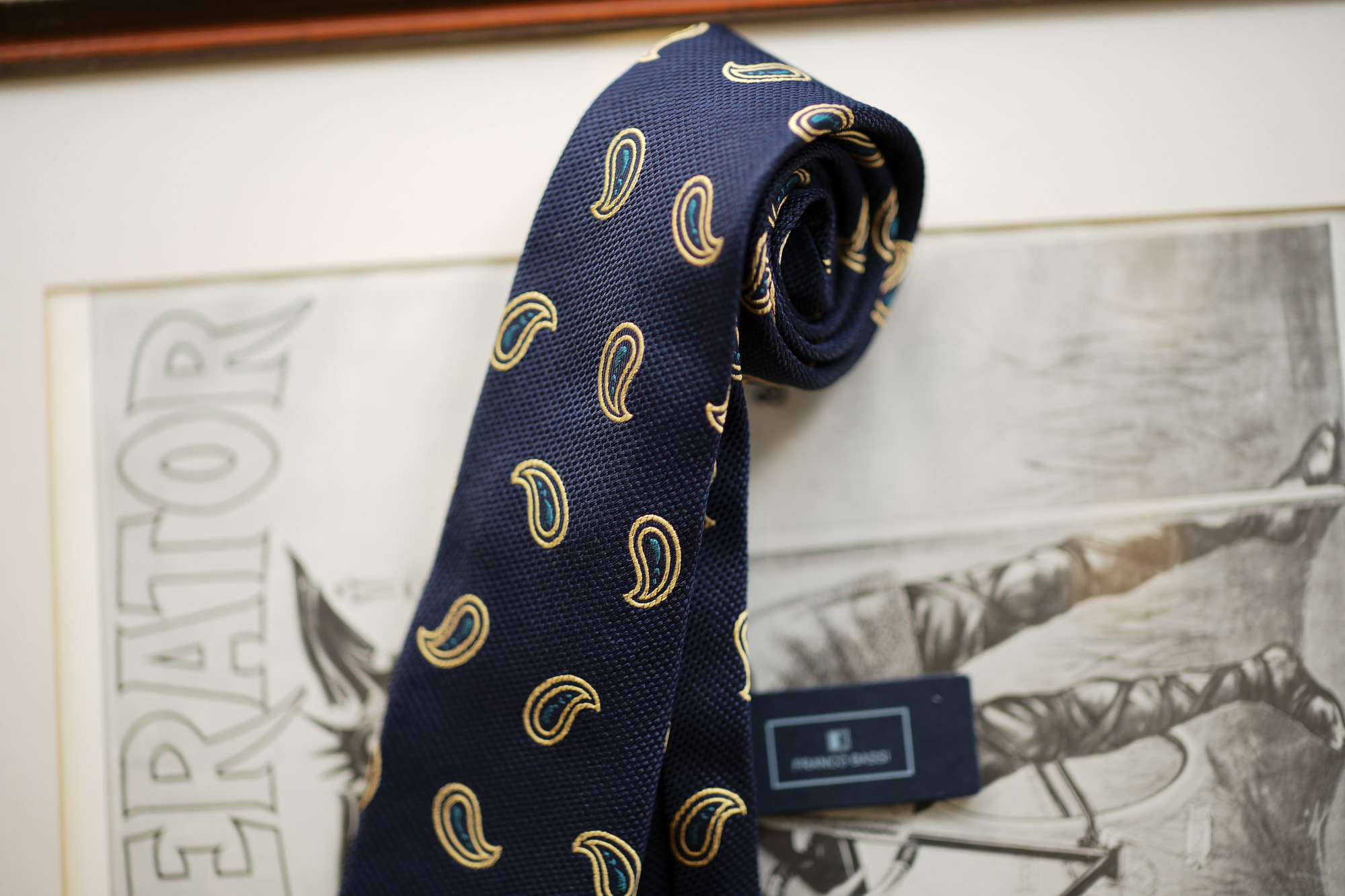 FRANCO BASSI (フランコバッシ) PAISLEY TIE (ペイズリータイ) シルク ジャガード ペイズリー ネクタイ NAVY (ネイビー・4) Made in italy (イタリア製) 2019 春夏新作 francobassi フランコバッシ 愛知 名古屋 Alto e Diritto アルト エ デリット タイ ネクタイ