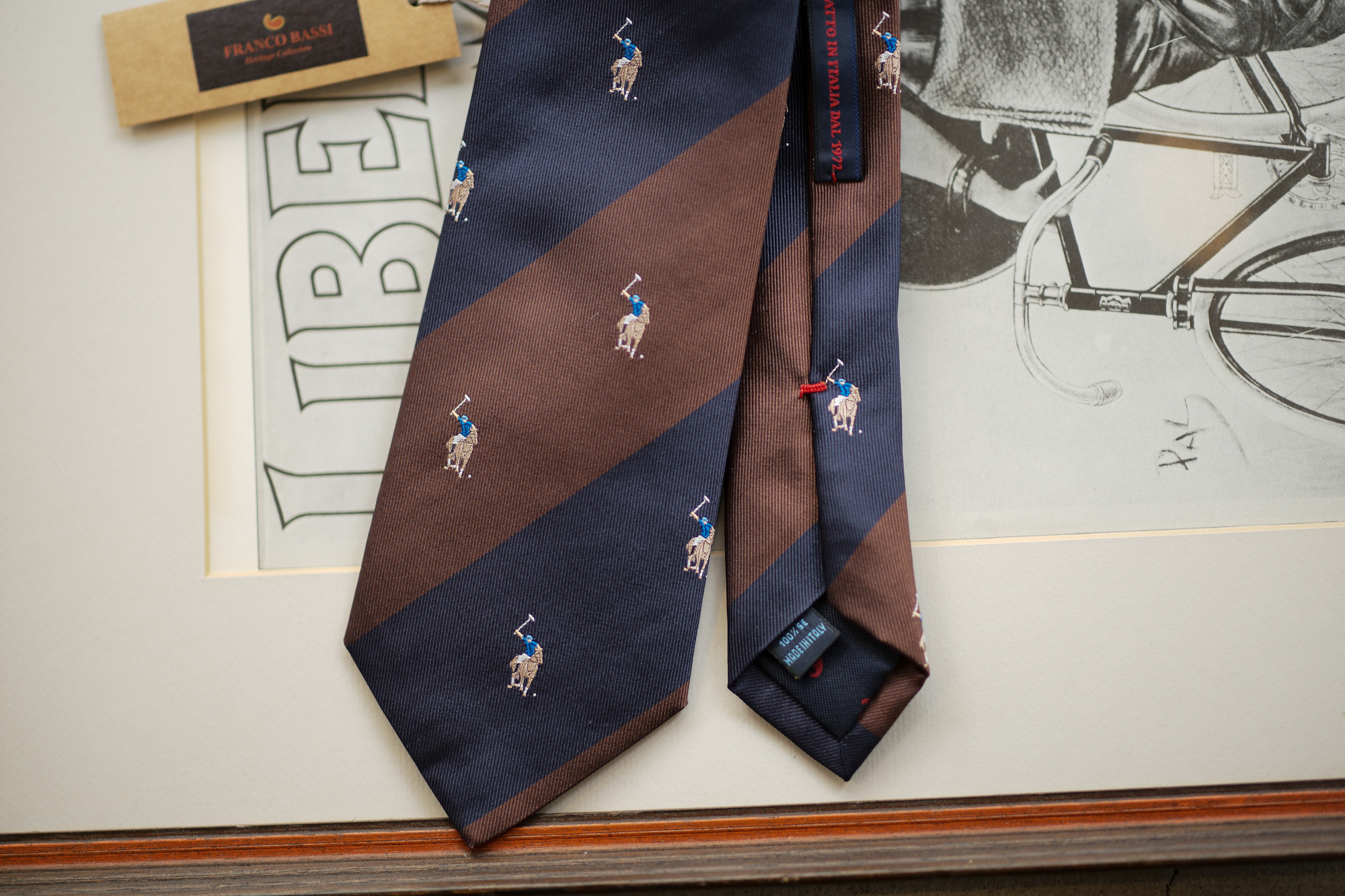 FRANCO BASSI (フランコバッシ) STRIPE TIE (ストライプタイ) シルク ジャガード ストライプ ネクタイ BROWN×NAVY (ブラウン×ネイビー・4) Made in italy (イタリア製) 2019 春夏新作 francobassi フランコバッシ 愛知 名古屋 altoediritto アルトエデリット タイ ネクタイ