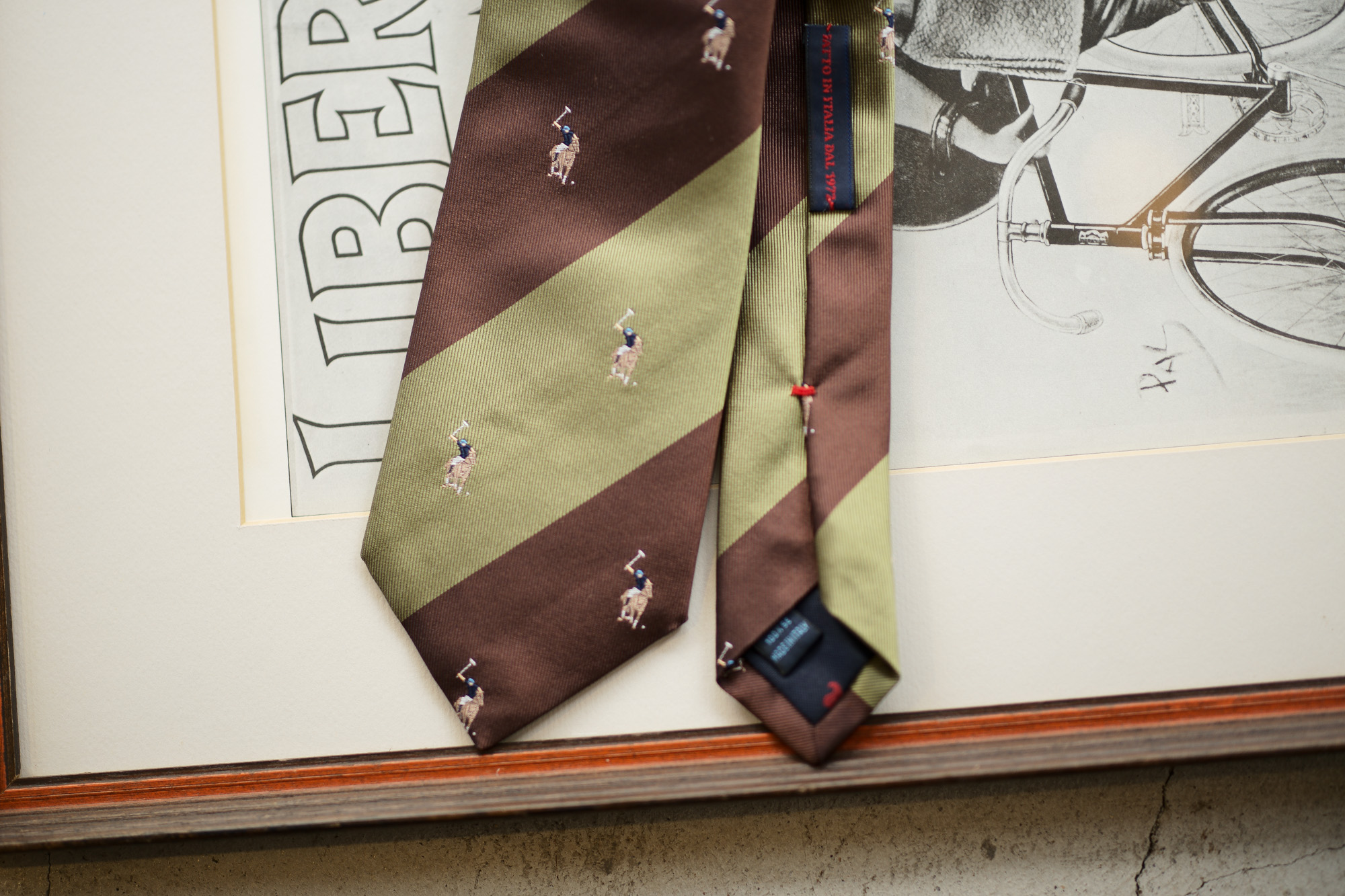 FRANCO BASSI (フランコバッシ) STRIPE TIE (ストライプタイ) シルク ジャガード ストライプ ネクタイ BROWN×SAGE (ブラウン×セージ・5) Made in italy (イタリア製) 2019 春夏新作 francobassi フランコバッシ 愛知 名古屋 altoediritto アルトエデリット タイ ネクタイ