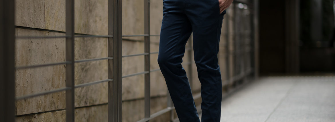 INCOTEX SLACKS（インコテックススラックス）10S100 SLIM FIT G.D. GABARDIND STRETCH ガーメントダイ ストレッチ コットン トラウザーズ チノパンツ NAVY (ネイビー・829) 2019 春夏新作 愛知 名古屋 altoediritto アルトエデリット