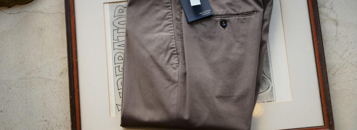 INCOTEX (インコテックス) N35 SLIM FIT (1NGW35) HIGH COMFORT ROYAL BATAVIA コットン ストレッチ スラックス BROWN (ブラウン・150) 2019 春夏新作 愛知 名古屋 altoediritto アルトエデリット