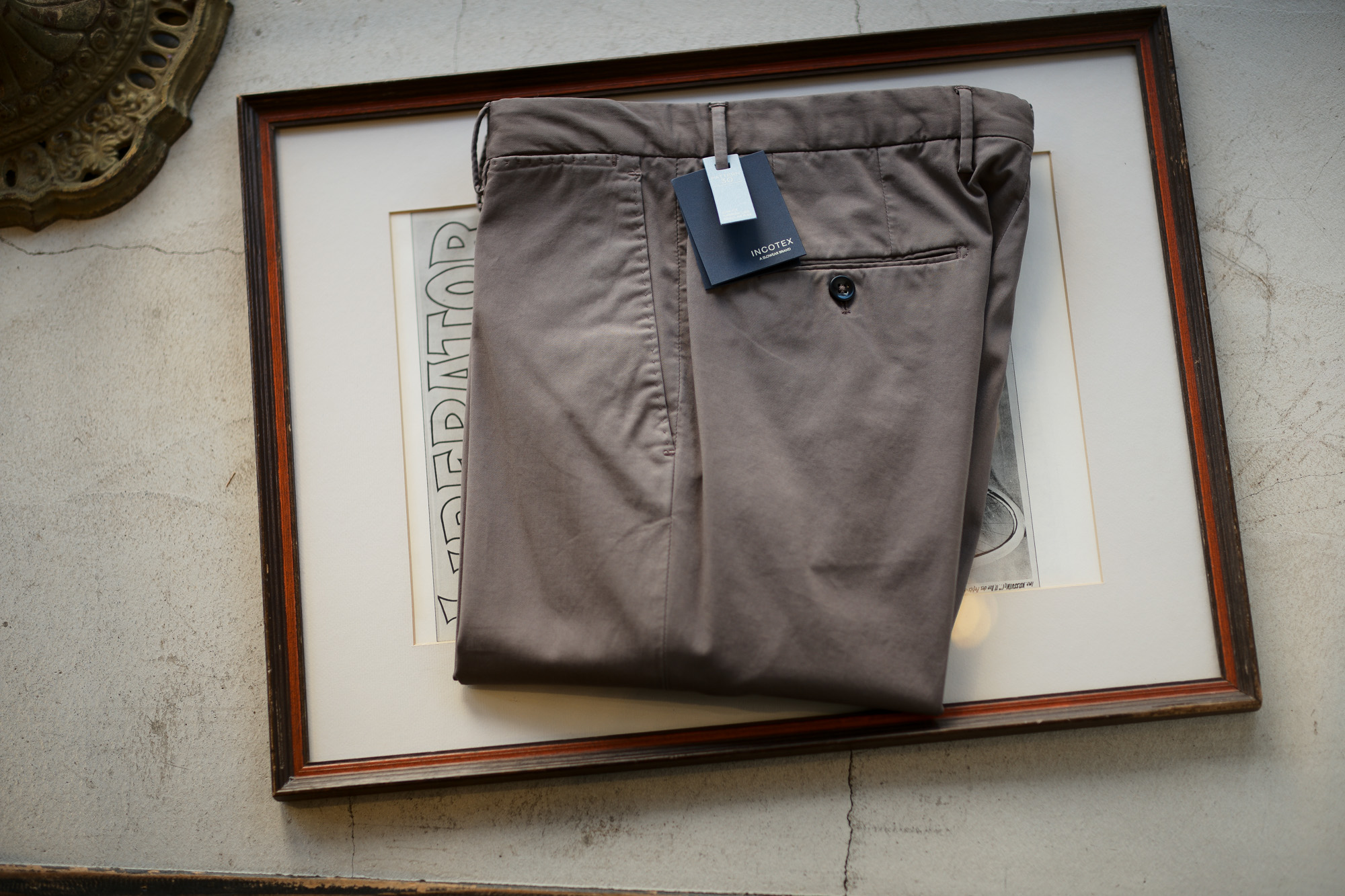 INCOTEX (インコテックス) N35 SLIM FIT (1NGW35) HIGH COMFORT ROYAL BATAVIA コットン ストレッチ スラックス BROWN (ブラウン・150) 2019 春夏新作 愛知 名古屋 altoediritto アルトエデリット