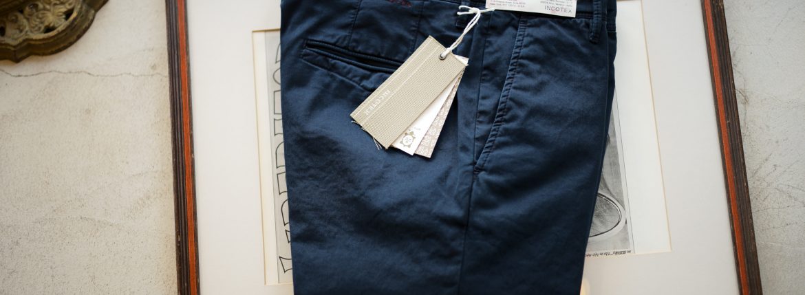 INCOTEX SLACKS（インコテックススラックス）10S100 SLIM FIT G.D. GABARDIND STRETCH ガーメントダイ ストレッチ コットン トラウザーズ チノパンツ NAVY (ネイビー・829) 2019 春夏新作 incotexslacks 愛知 名古屋 altoediritto アルトエデリット