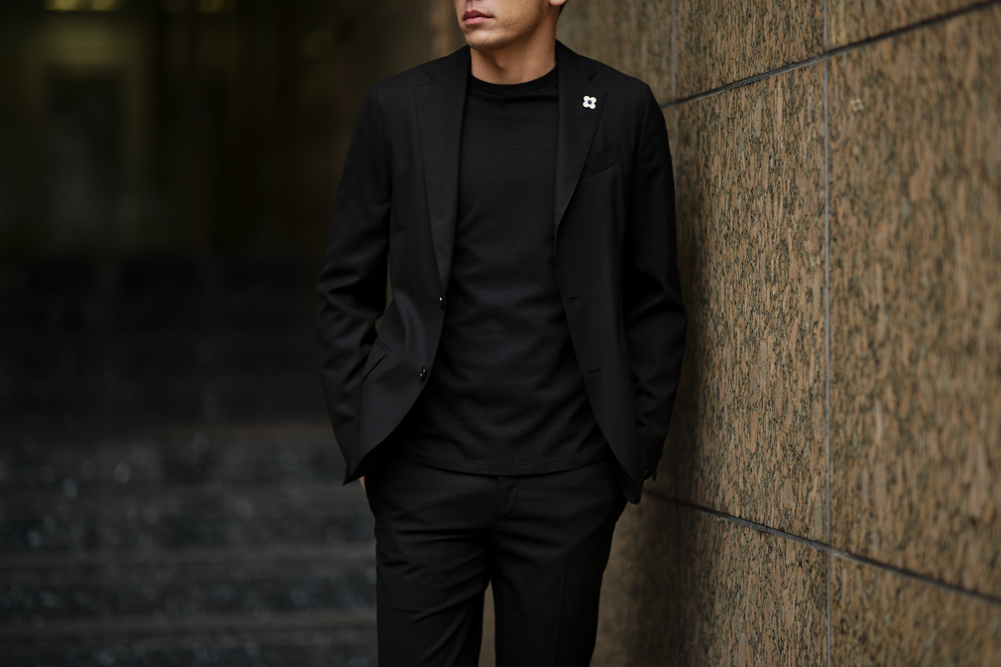 LARDINI (ラルディーニ) EASY WEAR (イージーウエア) Pakkaburu Suit (パッカブル スーツ) トロピカルウール パッカブル ストレッチ スーツ BLACK (ブラック・306) made in italy (イタリア製) 2019 春夏新作 愛知　名古屋 altoediritto アルトエデリット