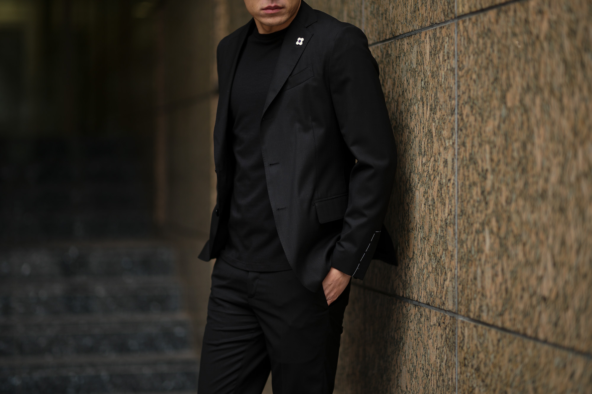 LARDINI (ラルディーニ) EASY WEAR (イージーウエア) Pakkaburu Suit (パッカブル スーツ) トロピカルウール パッカブル ストレッチ スーツ BLACK (ブラック・306) made in italy (イタリア製) 2019 春夏新作 愛知　名古屋 altoediritto アルトエデリット