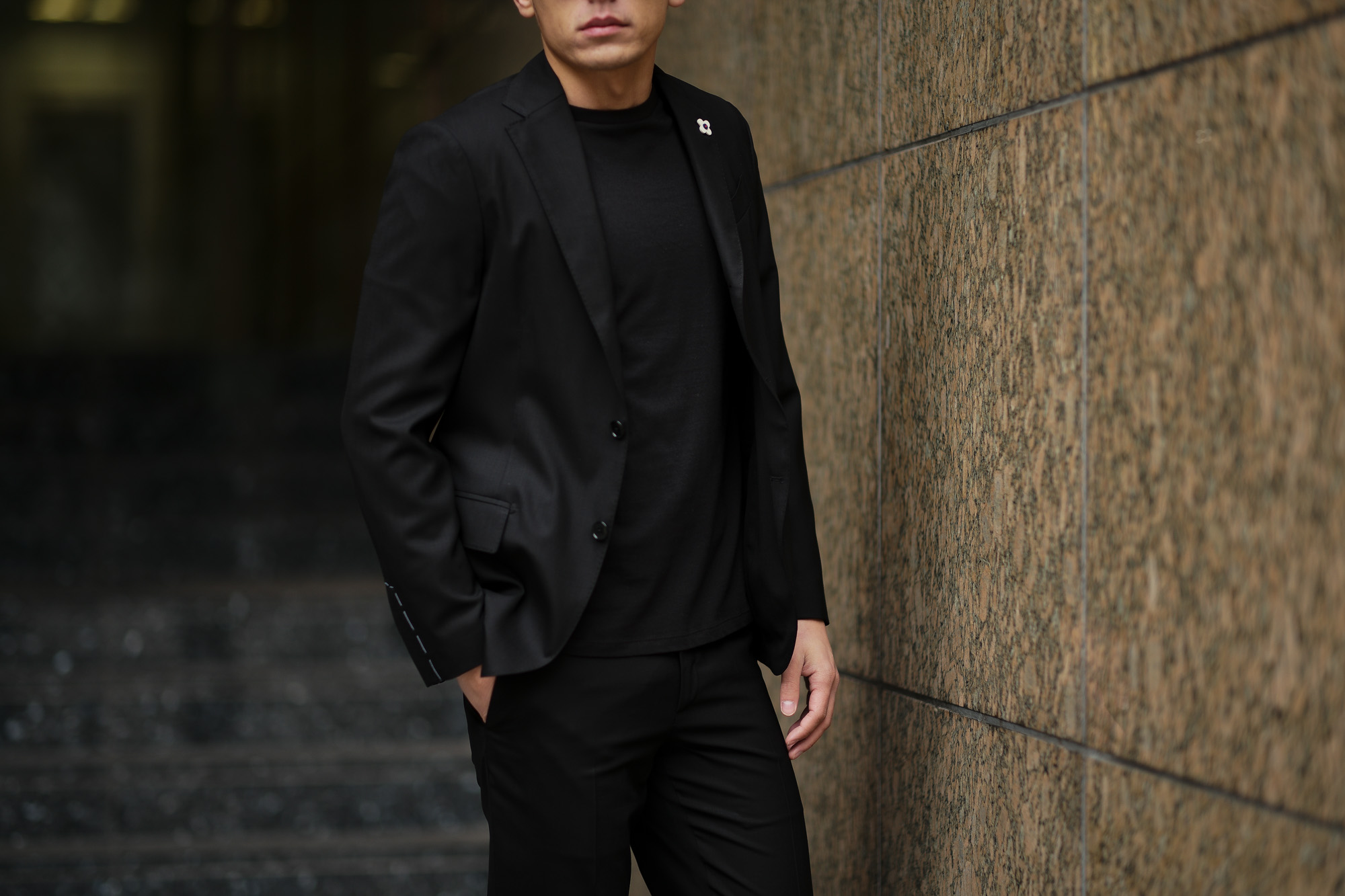 LARDINI (ラルディーニ) EASY WEAR (イージーウエア) Pakkaburu Suit (パッカブル スーツ) トロピカルウール パッカブル ストレッチ スーツ BLACK (ブラック・306) made in italy (イタリア製) 2019 春夏新作 愛知　名古屋 altoediritto アルトエデリット