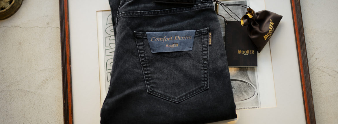 MOORER (ムーレー) GIOTTO (ジオット) Japanese Fabric Comfort Denim (コンフォートデニム) ストレッチ ジーンズ デニムパンツ BLACK (ブラック・06) Made in italy (イタリア製) 2019 秋冬新作 【ご予約受付中】 Alto e Diritto altoediritto アルトエデリット