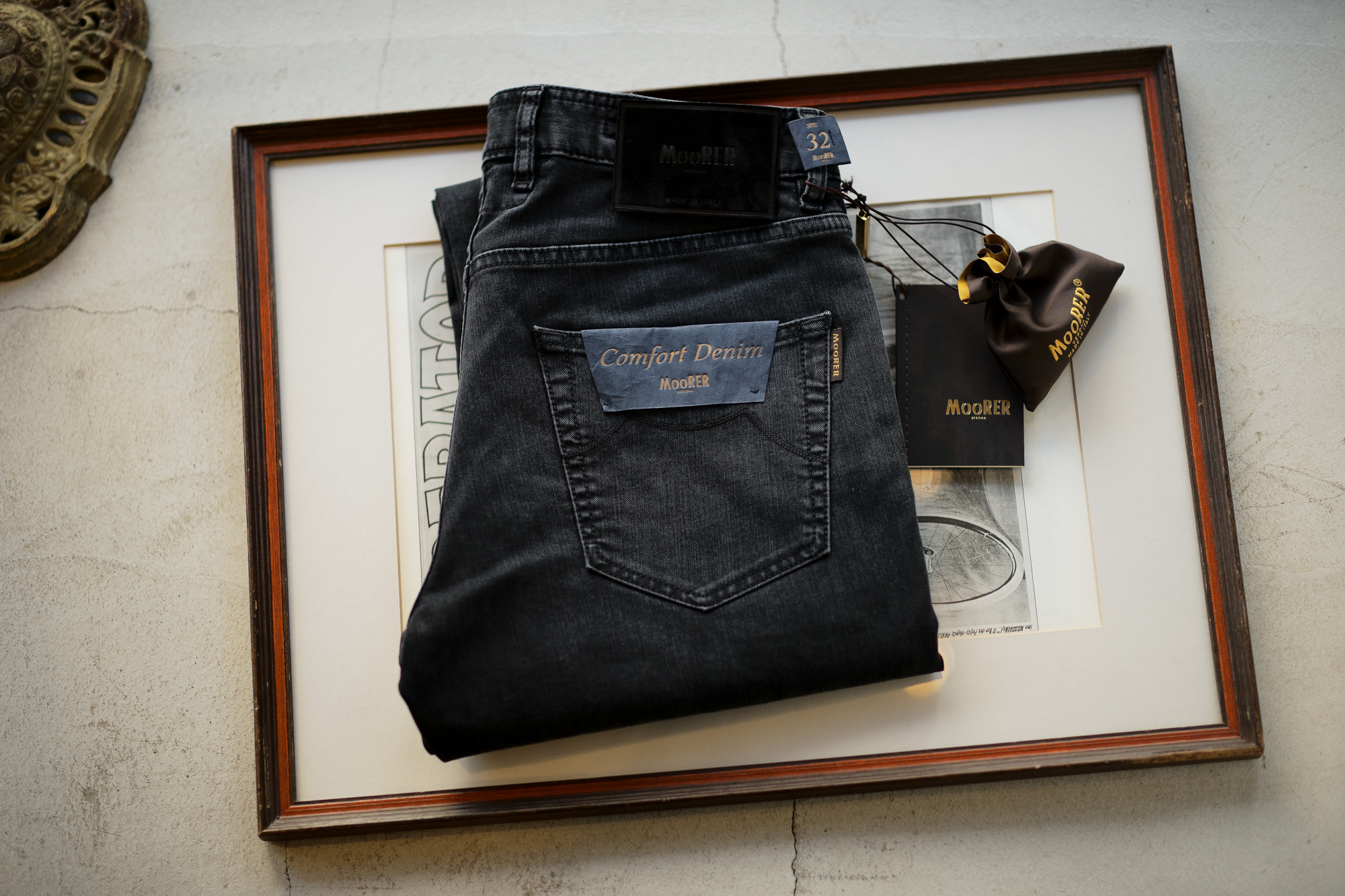 MOORER (ムーレー) GIOTTO (ジオット) Japanese Fabric Comfort Denim (コンフォートデニム) ストレッチ ジーンズ デニムパンツ BLACK (ブラック・06) Made in italy (イタリア製) 2019 秋冬新作 【ご予約受付中】 Alto e Diritto altoediritto アルトエデリット