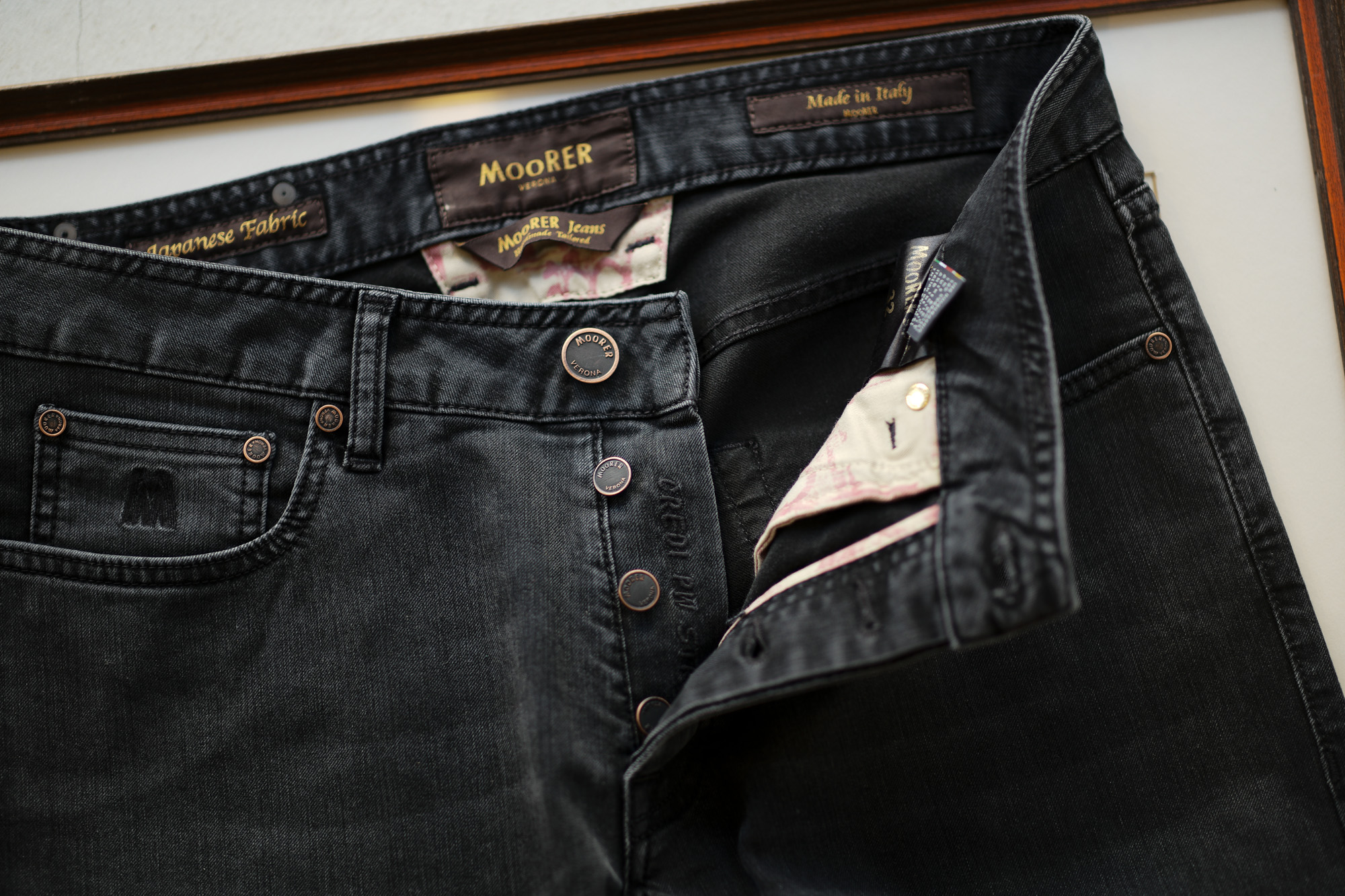 MOORER (ムーレー) GIOTTO (ジオット) Japanese Fabric Comfort Denim (コンフォートデニム) ストレッチ ジーンズ デニムパンツ BLACK (ブラック・06) Made in italy (イタリア製) 2019 秋冬新作 【ご予約受付中】 Alto e Diritto altoediritto アルトエデリット