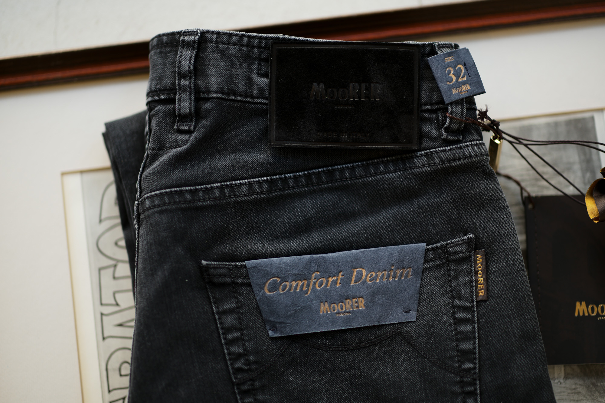 MOORER (ムーレー) GIOTTO (ジオット) Japanese Fabric Comfort Denim (コンフォートデニム) ストレッチ ジーンズ デニムパンツ BLACK (ブラック・06) Made in italy (イタリア製) 2019 秋冬新作 【ご予約受付中】 Alto e Diritto altoediritto アルトエデリット