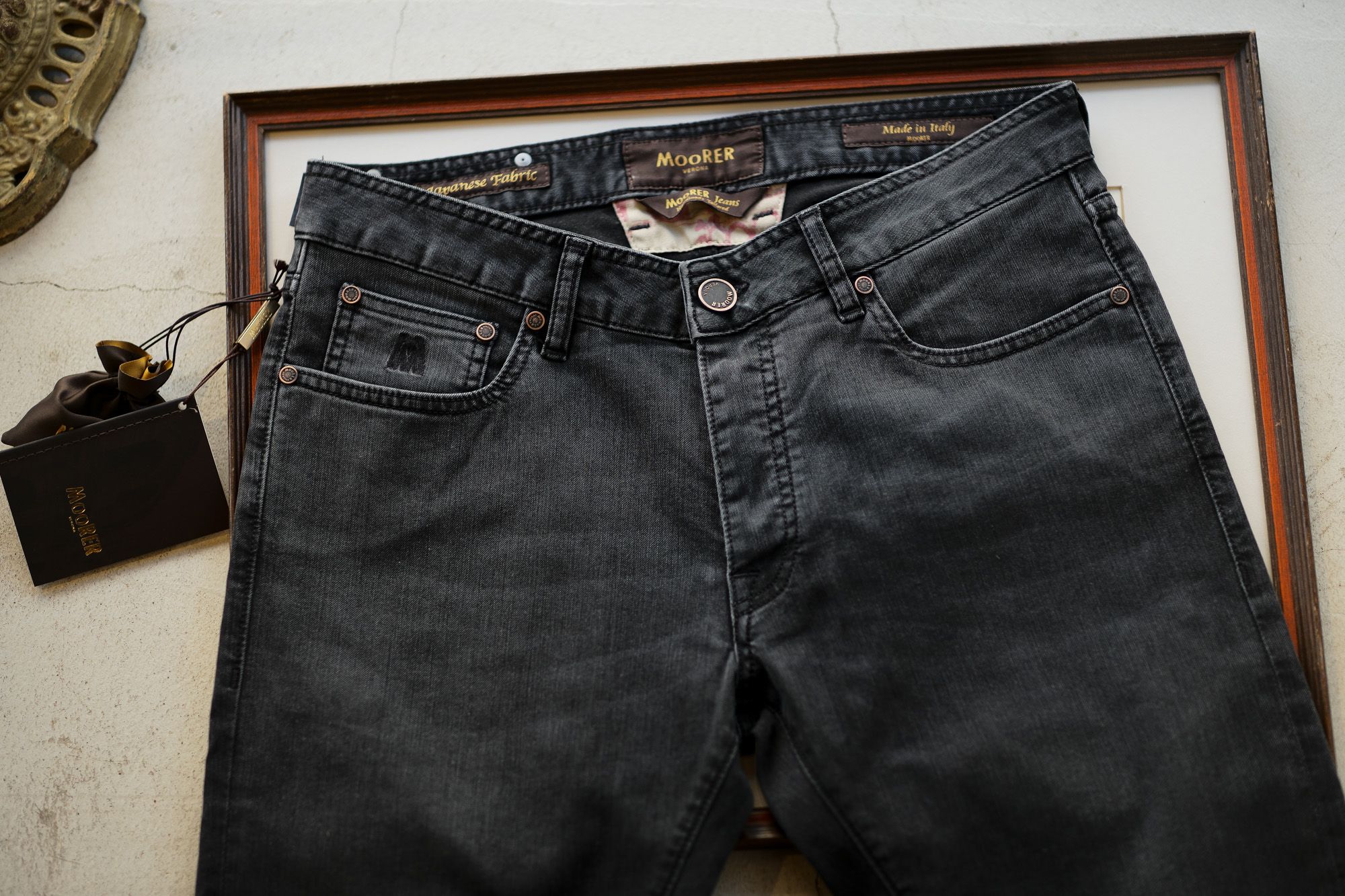 MOORER (ムーレー) GIOTTO (ジオット) Japanese Fabric Comfort Denim (コンフォートデニム) ストレッチ ジーンズ デニムパンツ BLACK (ブラック・06) Made in italy (イタリア製) 2019 秋冬新作 【ご予約受付中】 Alto e Diritto altoediritto アルトエデリット