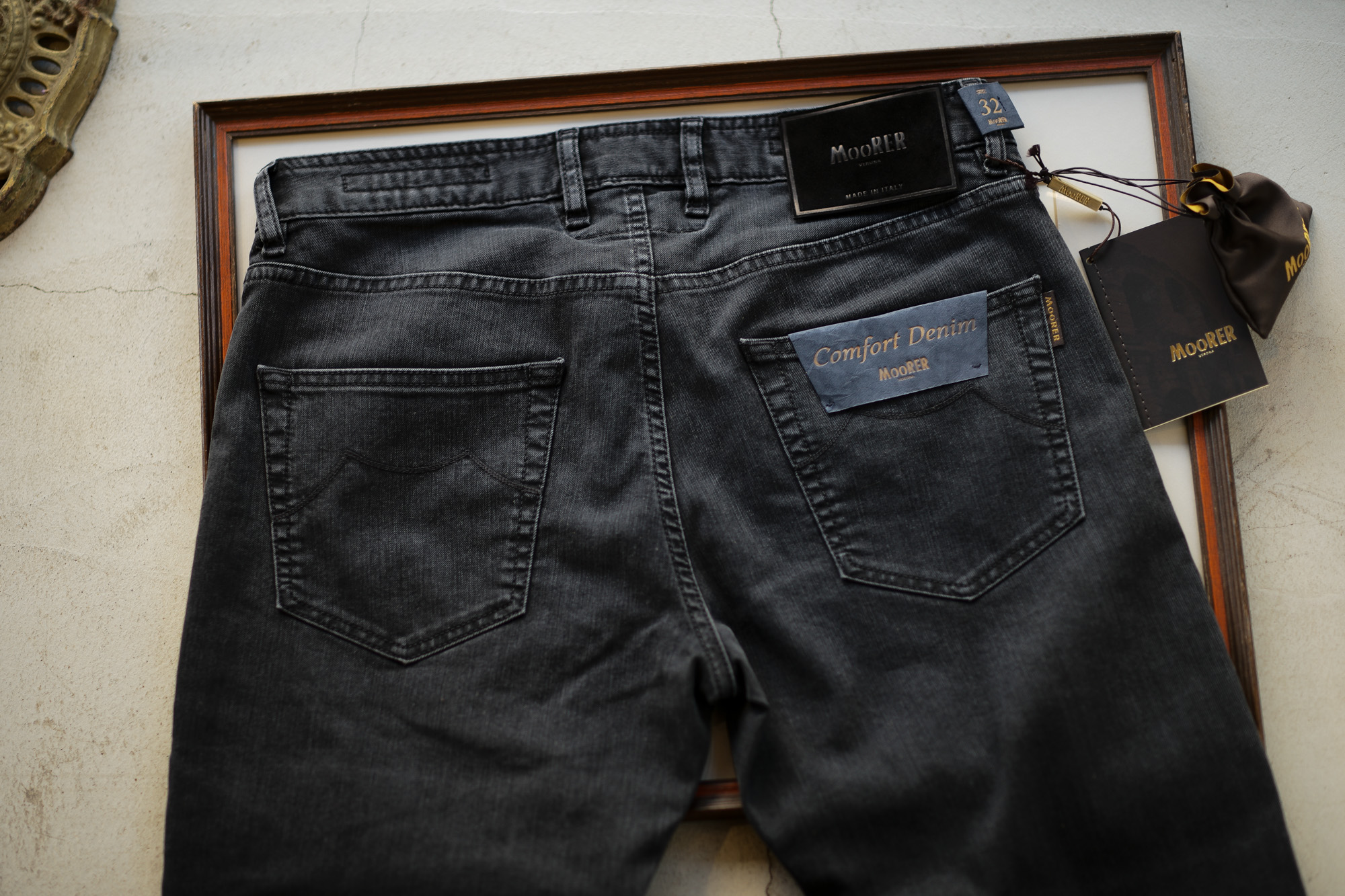 MOORER (ムーレー) GIOTTO (ジオット) Japanese Fabric Comfort Denim (コンフォートデニム) ストレッチ ジーンズ デニムパンツ BLACK (ブラック・06) Made in italy (イタリア製) 2019 秋冬新作 【ご予約受付中】 Alto e Diritto altoediritto アルトエデリット