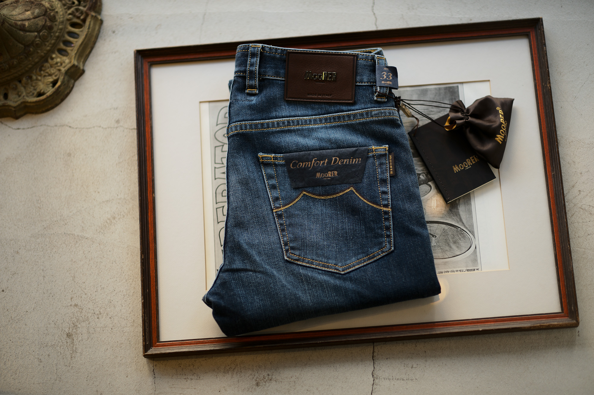 MOORER (ムーレー) GIOTTO (ジオット) Japanese Fabric Comfort Denim (コンフォートデニム) ストレッチ ジーンズ デニムパンツ BLUE (ブルー・76) Made in italy (イタリア製) 2019 秋冬新作 【ご予約受付中】 Alto e Diritto altoediritto アルトエデリット