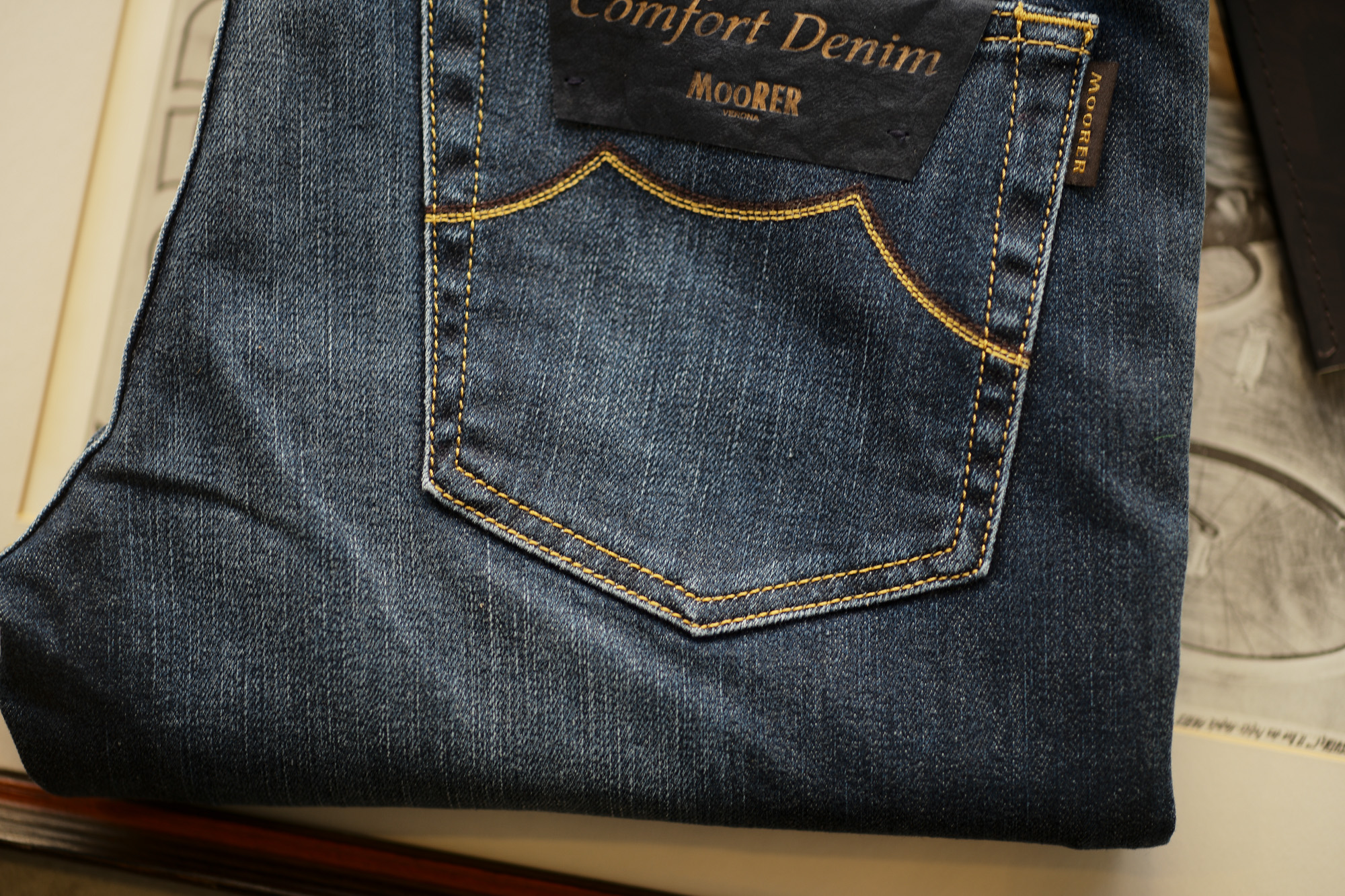 MOORER (ムーレー) GIOTTO (ジオット) Japanese Fabric Comfort Denim (コンフォートデニム) ストレッチ ジーンズ デニムパンツ BLUE (ブルー・76) Made in italy (イタリア製) 2019 秋冬新作 【ご予約受付中】 Alto e Diritto altoediritto アルトエデリット