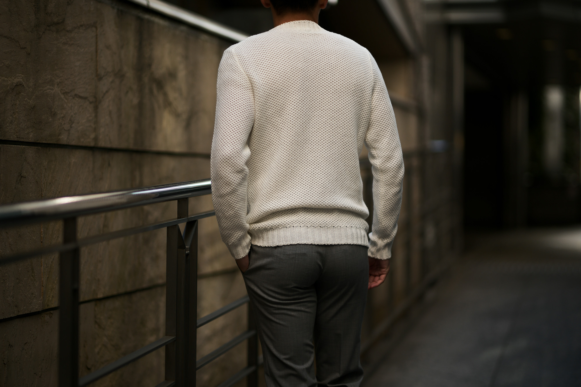 Settefili Cashmere (セッテフィーリ カシミア) Girocollo Nido D Ape (メッシュ クルーネック セーター) リネンコットン サマーニット セーター OFF WHITE (オフホワイト・MA05)  made in italy (イタリア製) 2019 春夏新作 settefilicashmere セッテフィーリカシミア 愛知 名古屋 東京 大阪 alto e diritto アルトエデリット