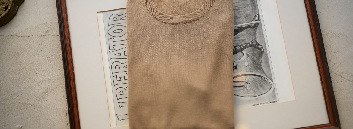 ZANONE (ザノーネ) Crew Neck Sweater (クルーネックセーター) コットンニット サマーセーター BEIGE (ベージュ・Z0866) made in italy (イタリア製) 2019 秋冬新作 愛知 名古屋 altoediritto アルトエデリット