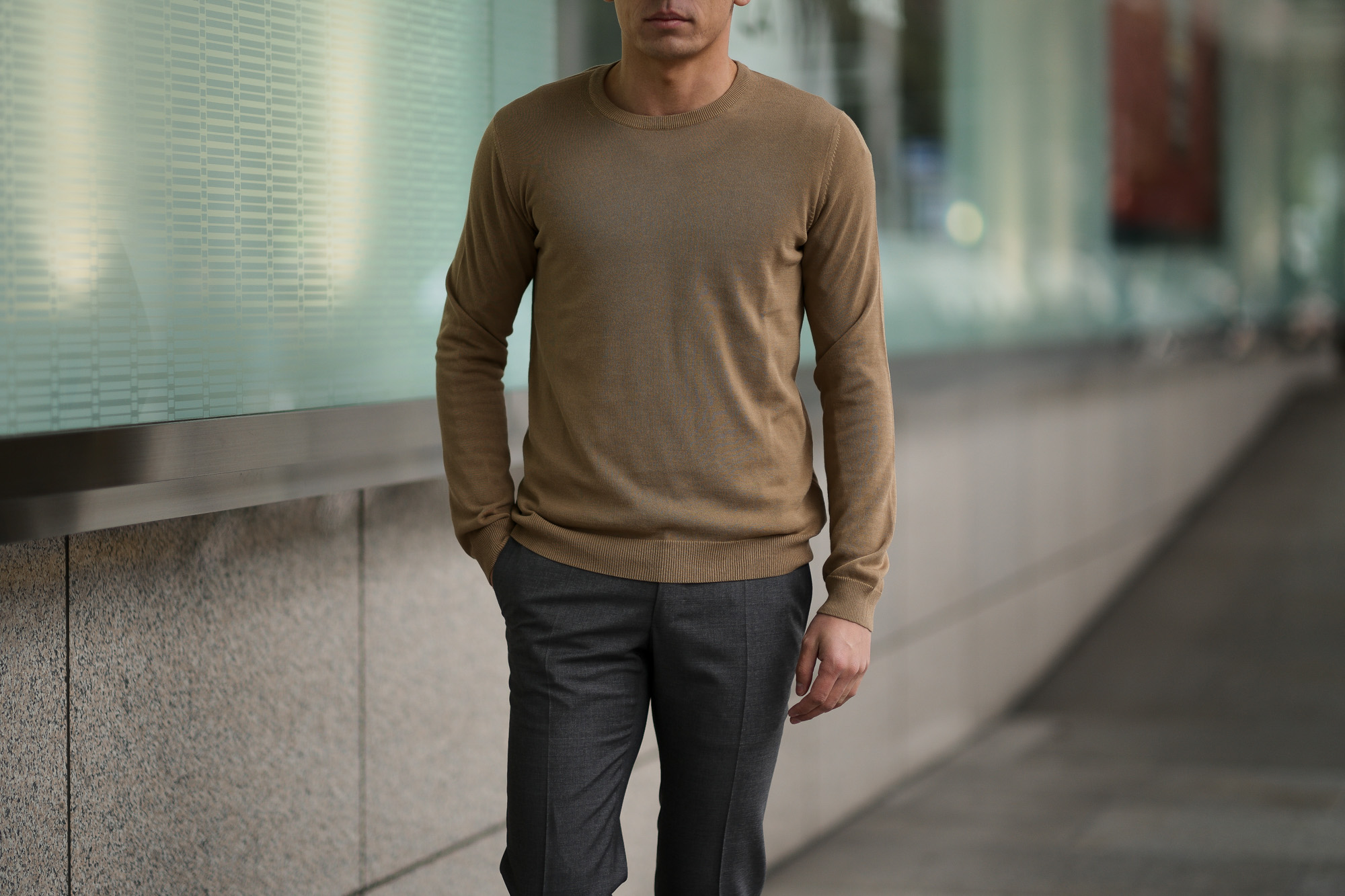 ZANONE (ザノーネ) Crew Neck Sweater (クルーネックセーター) コットンニット サマーセーター BEIGE (ベージュ・Z0866) made in italy (イタリア製) 2019 春夏新作 愛知 名古屋 altoediritto アルトエデリット