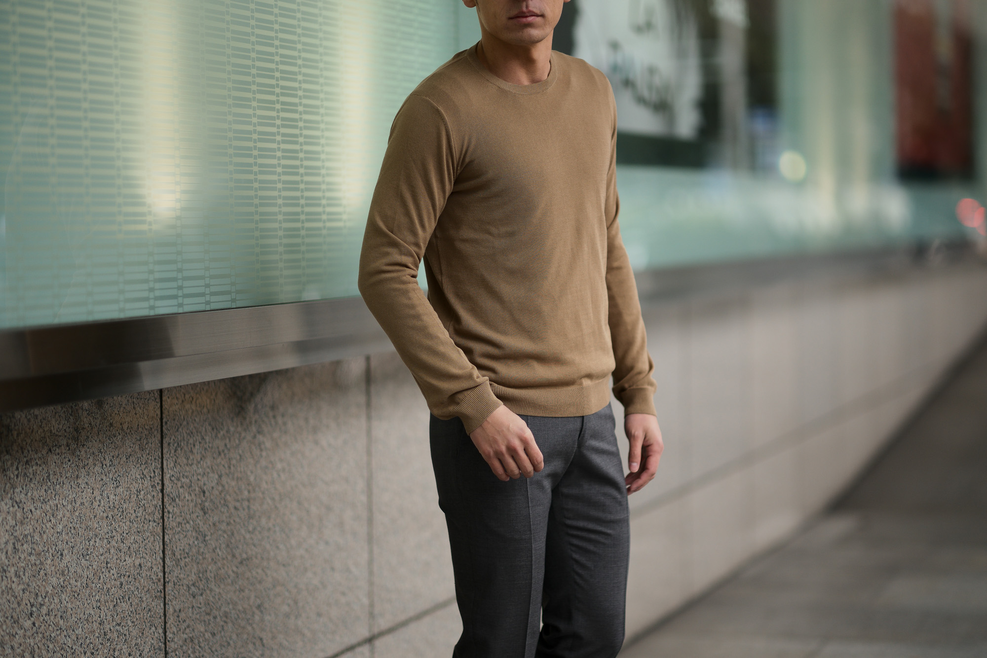 ZANONE (ザノーネ) Crew Neck Sweater (クルーネックセーター) コットンニット サマーセーター BEIGE (ベージュ・Z0866) made in italy (イタリア製) 2019 春夏新作 愛知 名古屋 altoediritto アルトエデリット