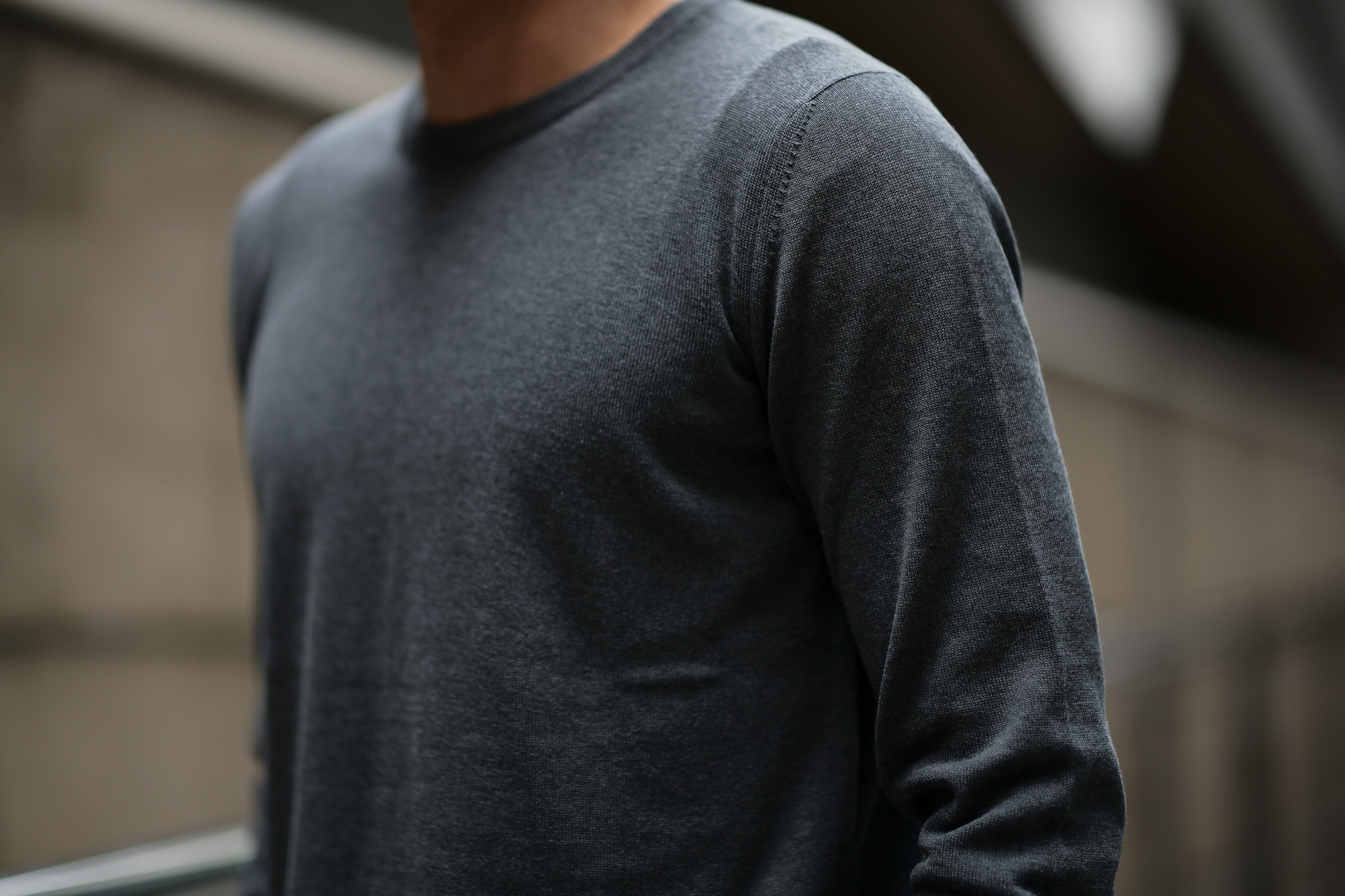 ZANONE (ザノーネ) Crew Neck Sweater (クルーネックセーター) コットンニット サマーセーター CHARCOAL GRAY (チャコールグレー・Z3340) made in italy (イタリア製) 2019 春夏新作 愛知 名古屋 altoediritto アルトエデリット