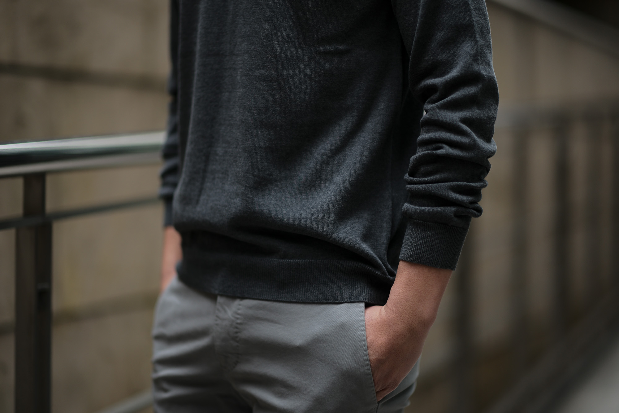 ZANONE (ザノーネ) Crew Neck Sweater (クルーネックセーター) コットンニット サマーセーター CHARCOAL GRAY (チャコールグレー・Z3340) made in italy (イタリア製) 2019 春夏新作 愛知 名古屋 altoediritto アルトエデリット