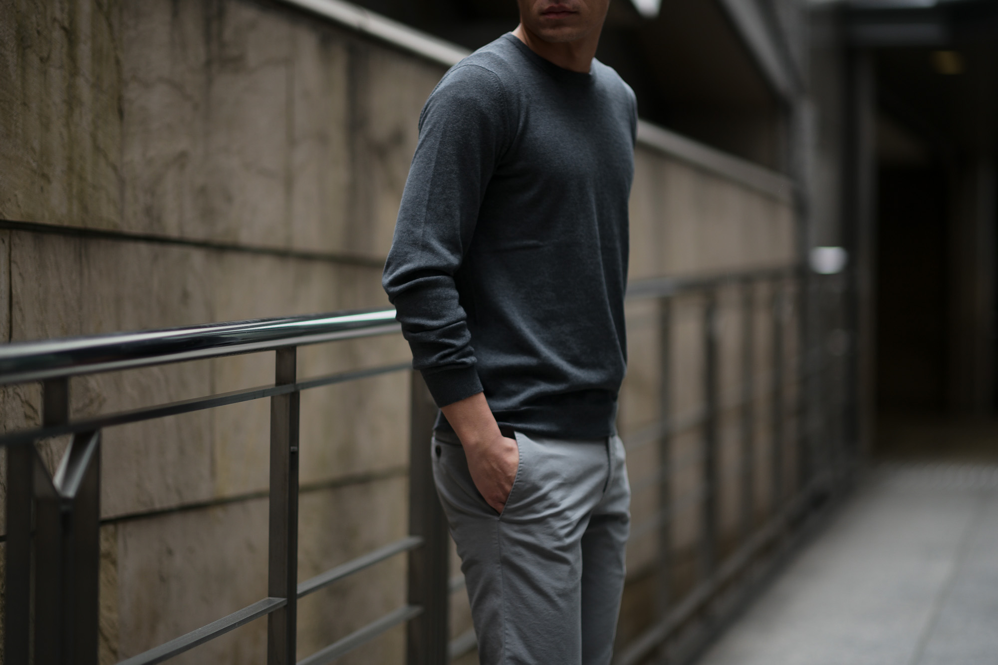 ZANONE (ザノーネ) Crew Neck Sweater (クルーネックセーター) コットンニット サマーセーター CHARCOAL GRAY (チャコールグレー・Z3340) made in italy (イタリア製) 2019 春夏新作 愛知 名古屋 altoediritto アルトエデリット