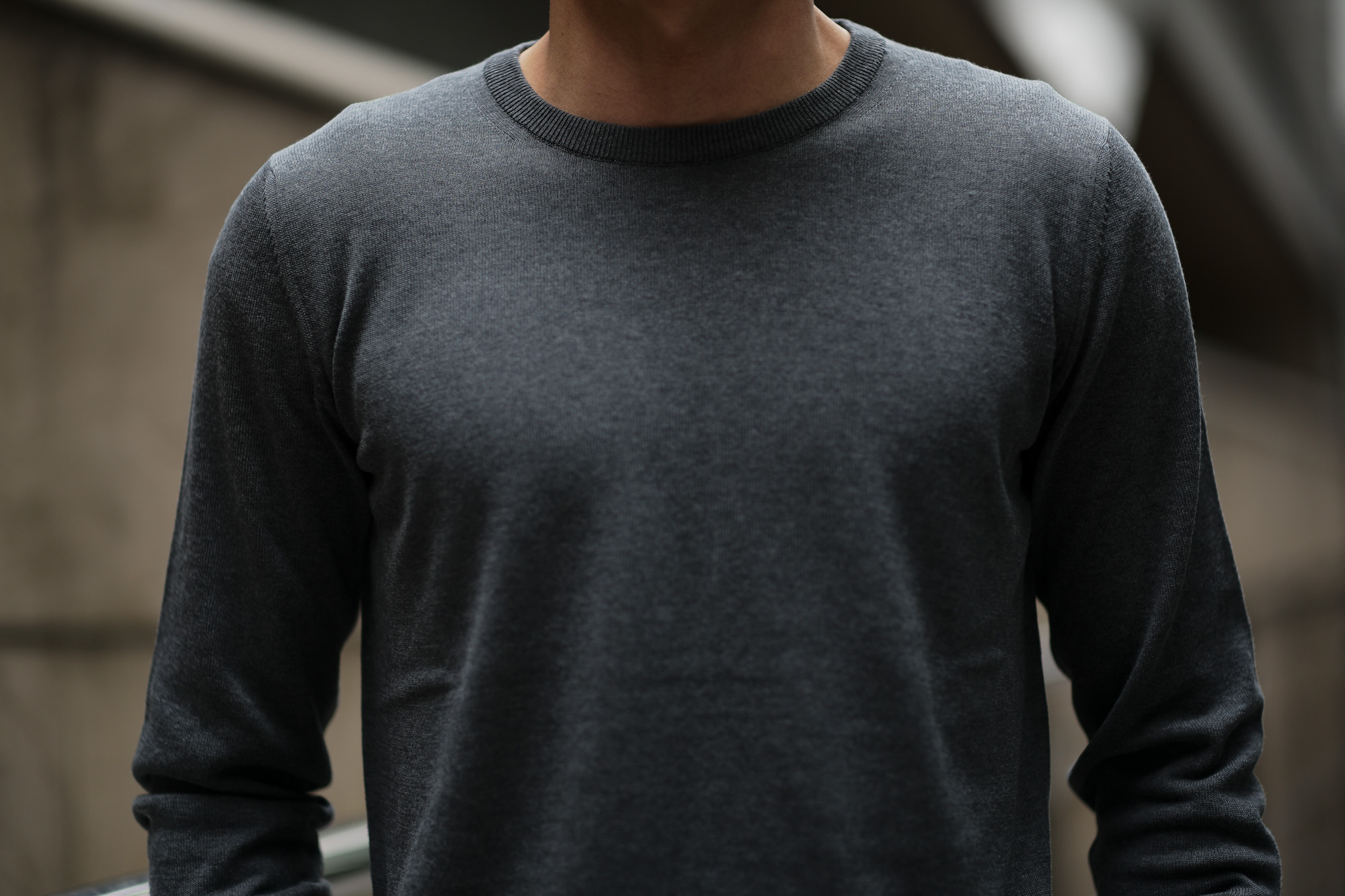 ZANONE (ザノーネ) Crew Neck Sweater (クルーネックセーター) コットンニット サマーセーター CHARCOAL GRAY (チャコールグレー・Z3340) made in italy (イタリア製) 2019 春夏新作 愛知 名古屋 altoediritto アルトエデリット