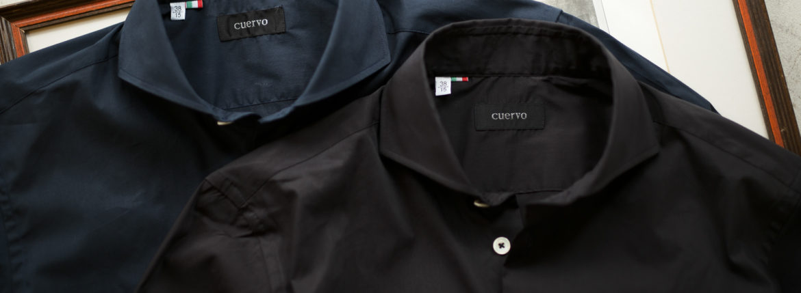 Cuervo (クエルボ) Sartoria Collection (サルトリア コレクション) Pier(ピエル) STRETCH COTTON ストレッチコットン シャツ BLACK (ブラック),NAVY(ネイビー) MADE IN ITALY (イタリア製) 2019 春夏新作 イタリアシャツ 愛知 名古屋 altoediritto アルトエデリット