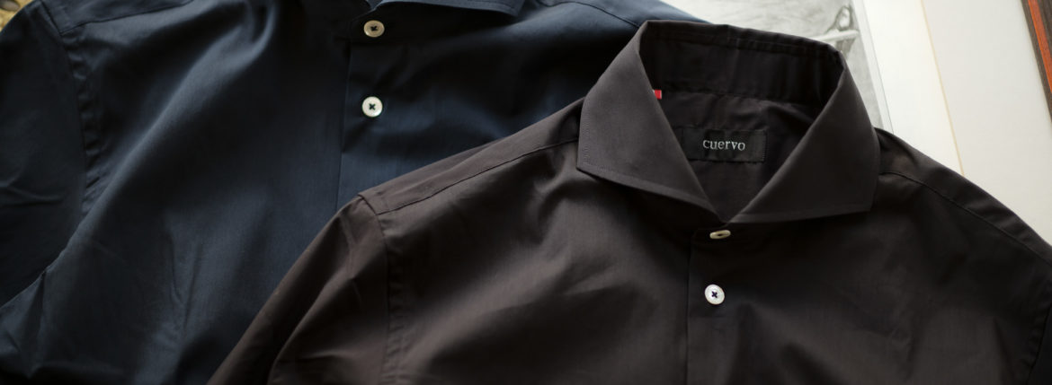 Cuervo (クエルボ) Sartoria Collection (サルトリア コレクション) Pier(ピエル) STRETCH COTTON ストレッチコットン シャツ BLACK (ブラック),NAVY(ネイビー) MADE IN ITALY (イタリア製) 2019 春夏新作 イタリアシャツ 愛知 名古屋 altoediritto アルトエデリット