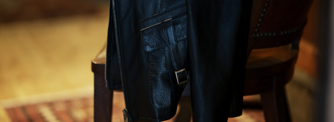 Cuervo (クエルボ) Satisfaction Leather Collection (サティスファクション レザー コレクション) East West(イーストウエスト) SMOKE(スモーク) BUFFALO LEATHER (バッファロー レザー) レザージャケット BLACK(ブラック) MADE IN JAPAN (日本製) 2019 春夏新作 愛知 名古屋 altoediritto アルトエデリット 洋服屋 レザージャケット サウスパラディソ eastwest