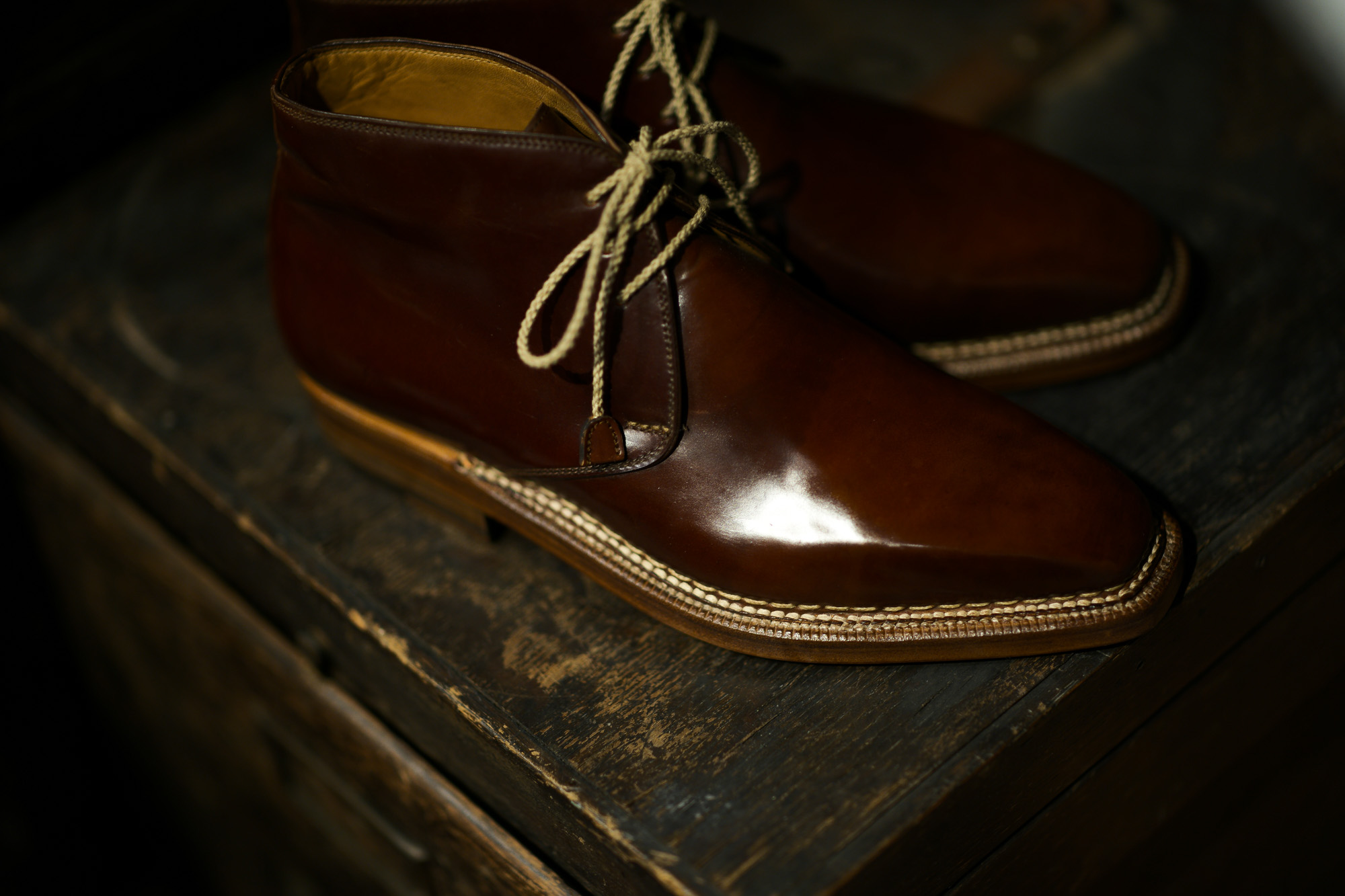 ENZO BONAFE(エンツォボナフェ) ART.3722 Chukka boots チャッカブーツ Horween Shell Cordovan Leather ホーウィン社 シェルコードバンレザー ノルベジェーゼ製法 チャッカブーツ コードバンブーツ　No.4(#4)  made in italy (イタリア製) 2019 秋冬 enzobonafe 愛知 名古屋 altoediritto アルトエデリット