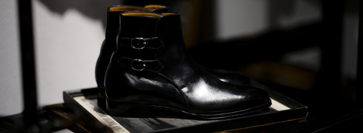 ENZO BONAFE(エンツォボナフェ) ART.3995 Double strap boot Du Puy Vitello デュプイ社ボックスカーフ ダブルストラップブーツ NERO (ブラック) made in italy (イタリア製) 2019 春夏新作 enzobonafe 愛知 名古屋 Alto e Diritto アルト エ デリット alto e diritto アルトエデリット 5,5.5,6,6.5,7,7.5,8,8.5,9,9.5