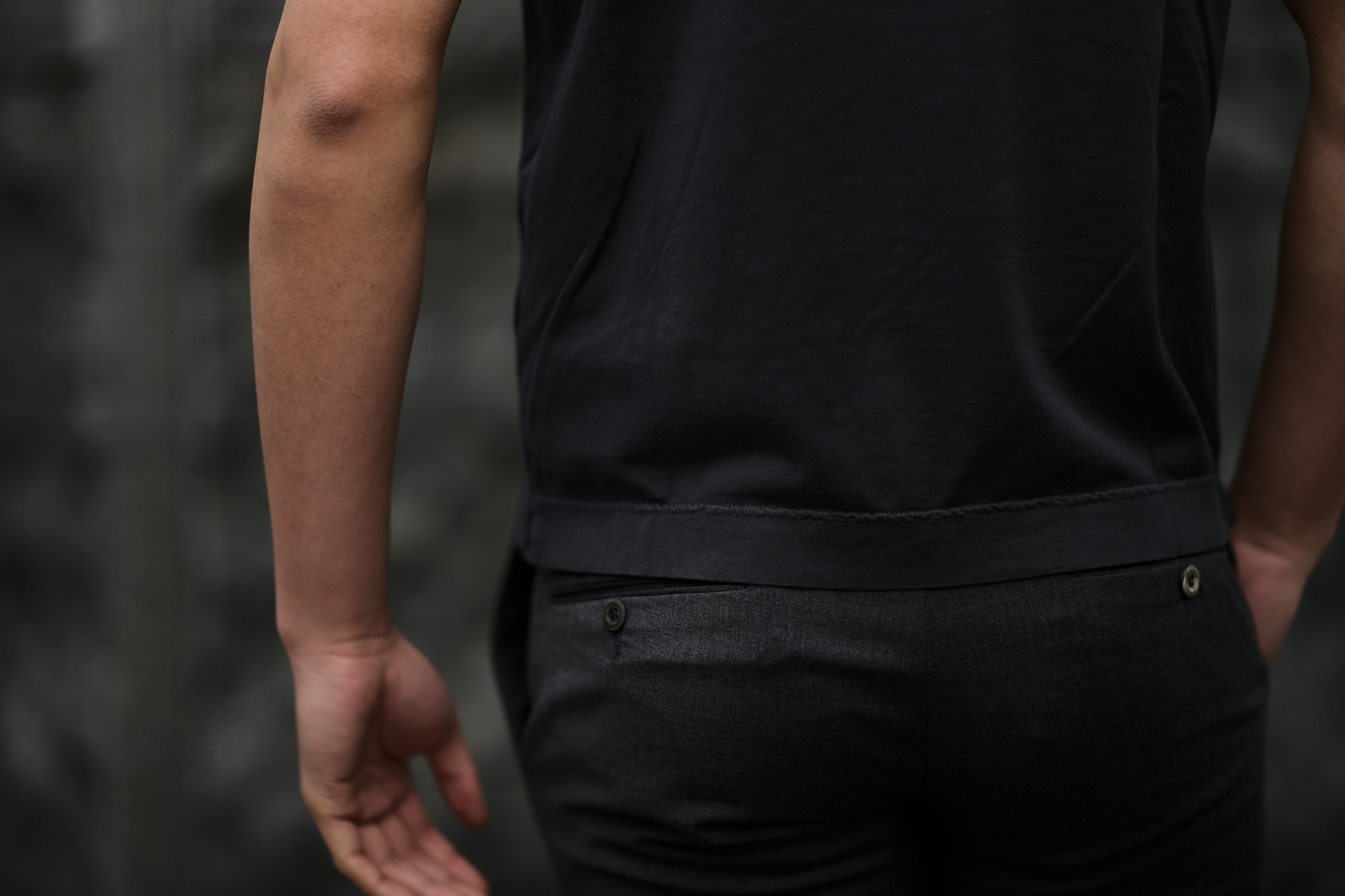 FEDELI (フェデーリ) Crew Neck T-shirt (クルーネック Tシャツ) ギザコットン Tシャツ BLACK (ブラック・36) made in italy (イタリア製) 2019 春夏新作 愛知 名古屋　altoediritto アルトエデリット