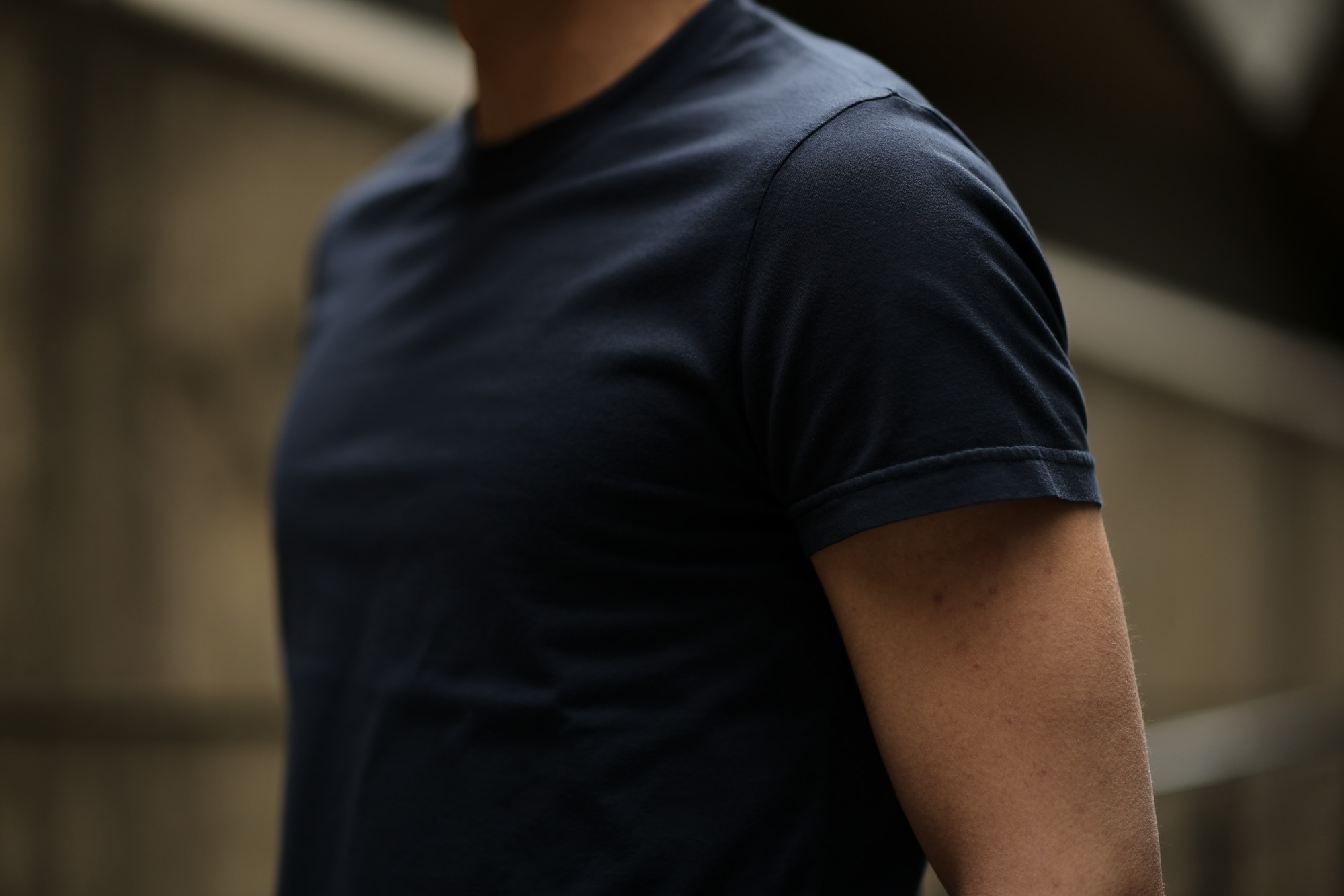 FEDELI (フェデーリ) Crew Neck T-shirt (クルーネック Tシャツ) ギザコットン Tシャツ NAVY (ネイビー・626) made in italy (イタリア製) 2019 春夏新作 愛知 名古屋　altoediritto アルトエデリット
