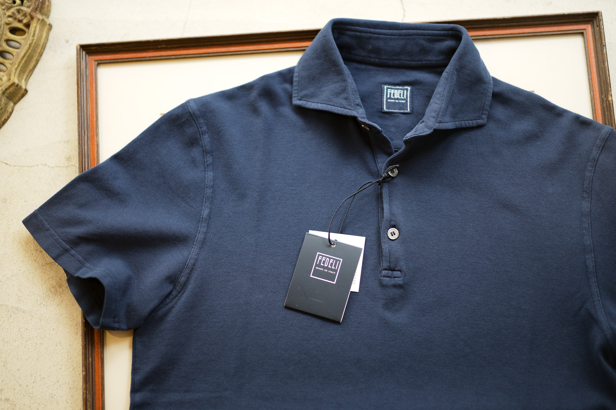 FEDELI (フェデーリ) Piquet Polo Shirt (ピケ ポロシャツ) カノコ ポロシャツ NAVY(ネイビー・2) made in italy (イタリア製) 2019 春夏新作 愛知 名古屋 altoediritto アルトエデリット