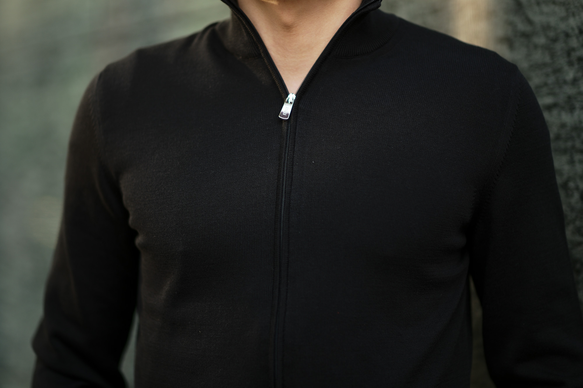 FEDELI (フェデーリ) Zip Up Cardigan (ジップアップ カーディガン) スーピマコットン ニット カーディガン BLACK (ブラック・36) made in italy (イタリア製) 2019 春夏新作 愛知 名古屋 altoediritto アルトエデリット